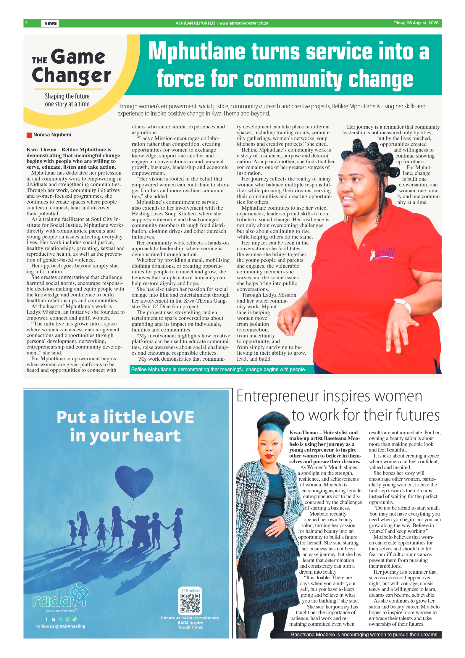 African Reporter 28 August 2026 page 4