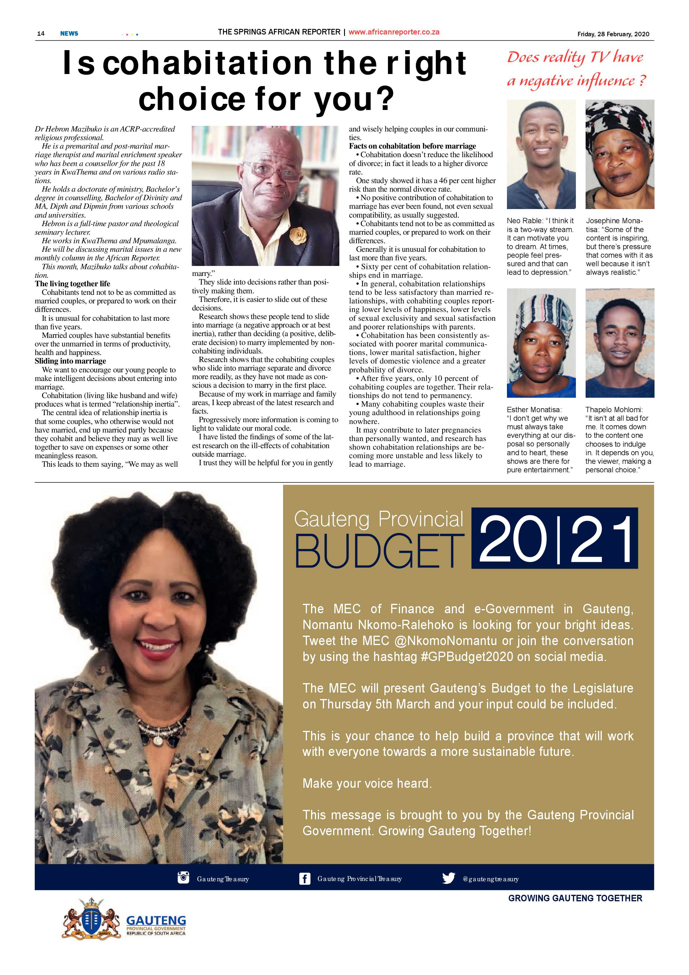 African Reporter 28 February 2020 page 14