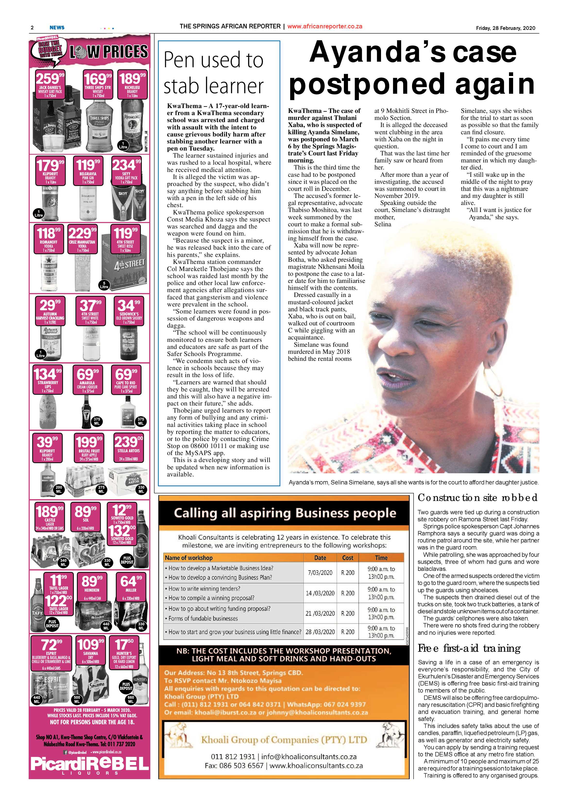 African Reporter 28 February 2020 page 2
