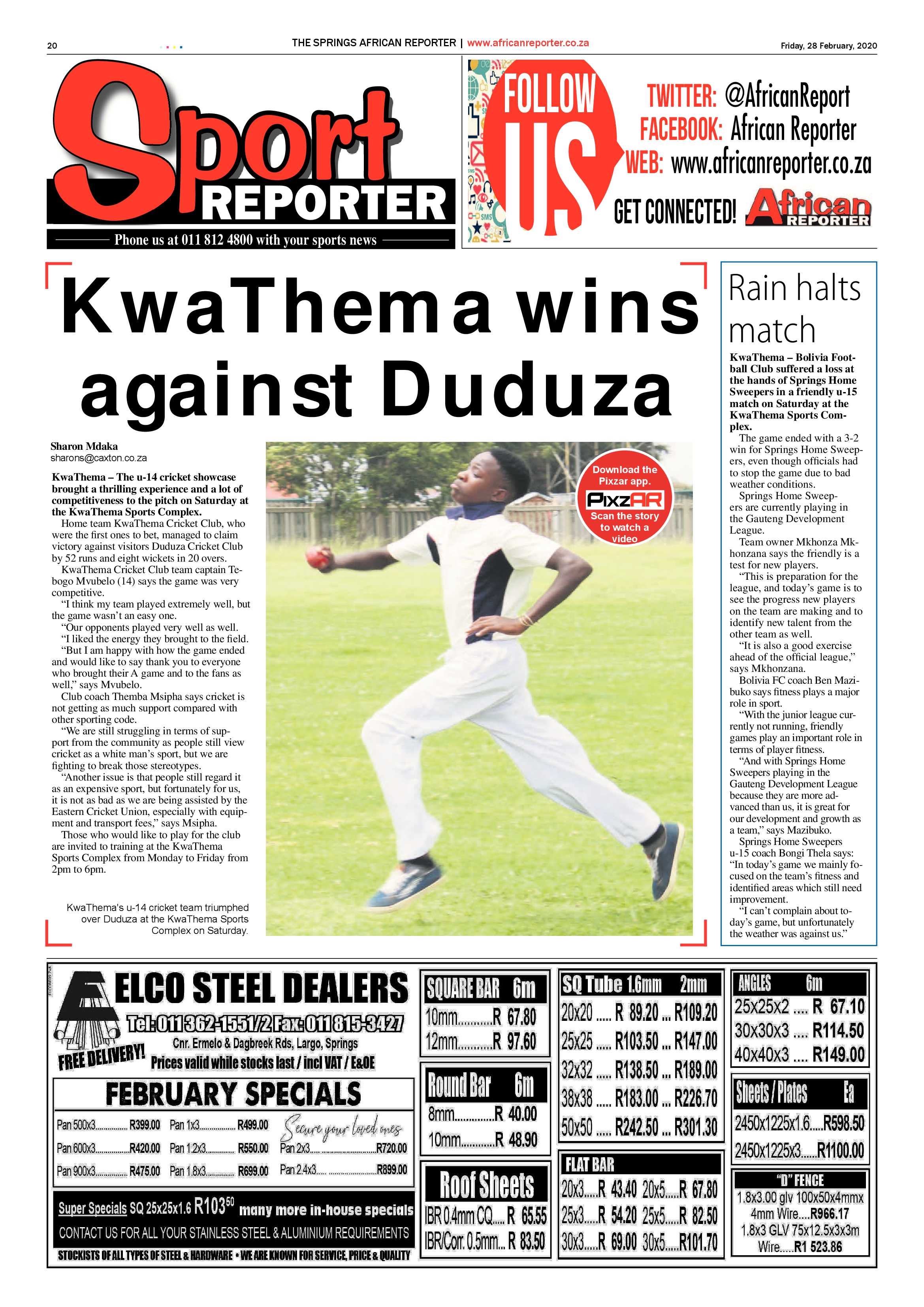 African Reporter 28 February 2020 page 20
