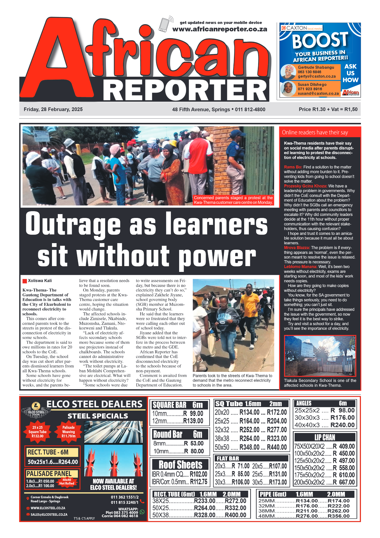 African Reporter 28 February 2025 page 1