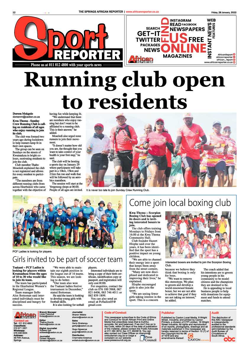 African Reporter 28 January 2022 page 12