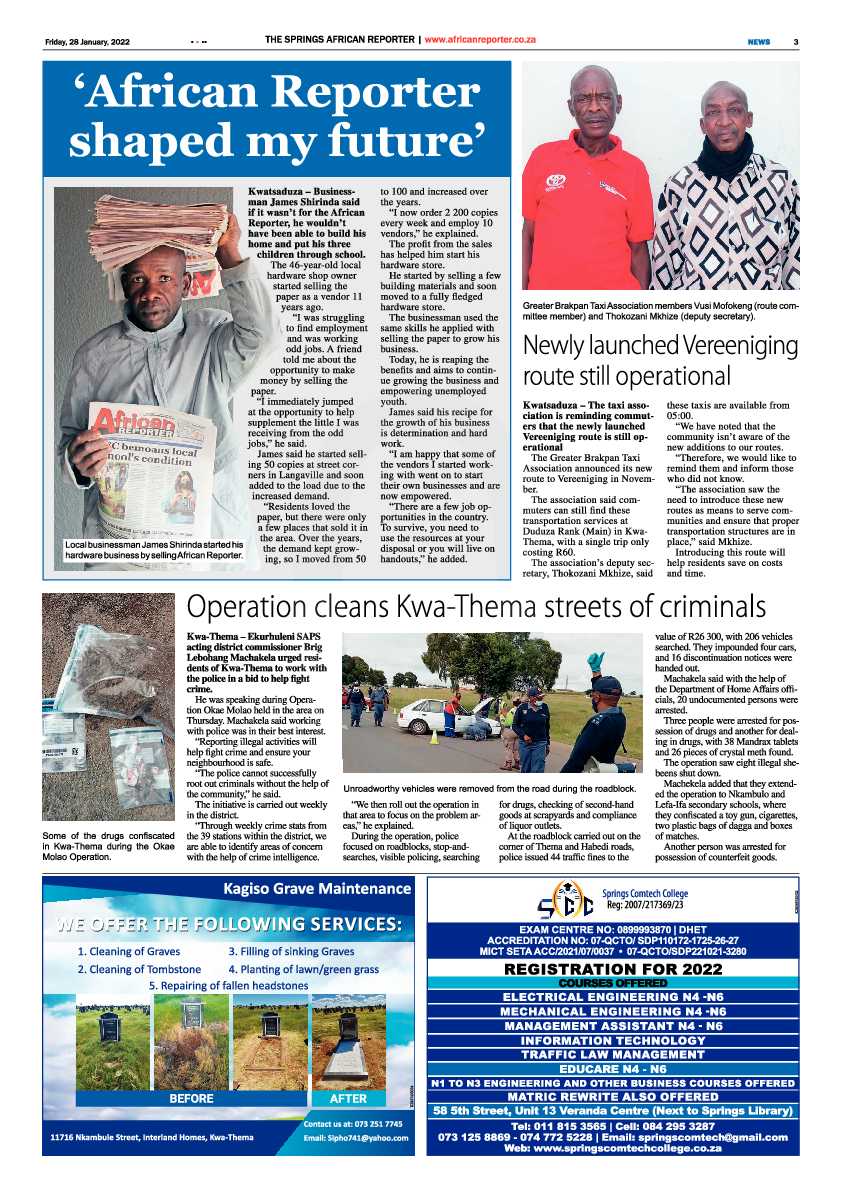 African Reporter 28 January 2022 page 3