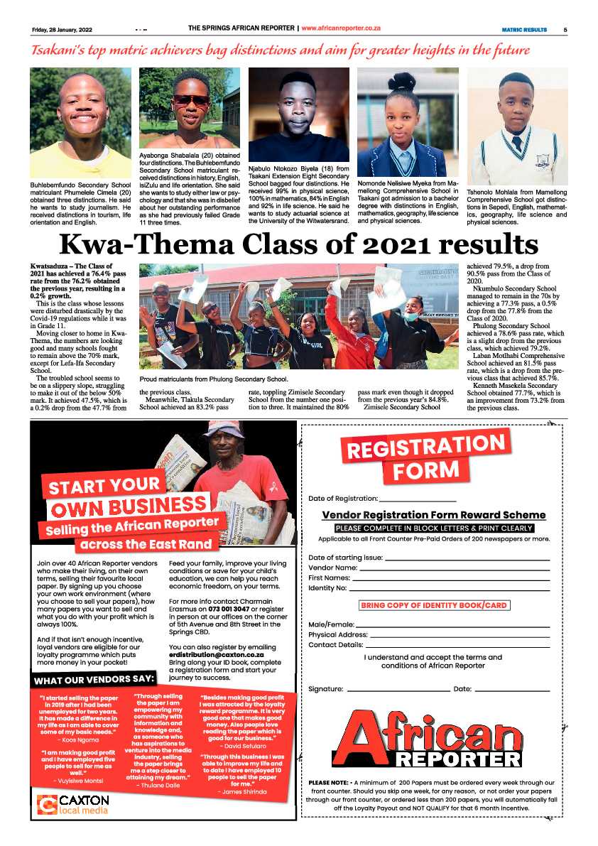 African Reporter 28 January 2022 page 5