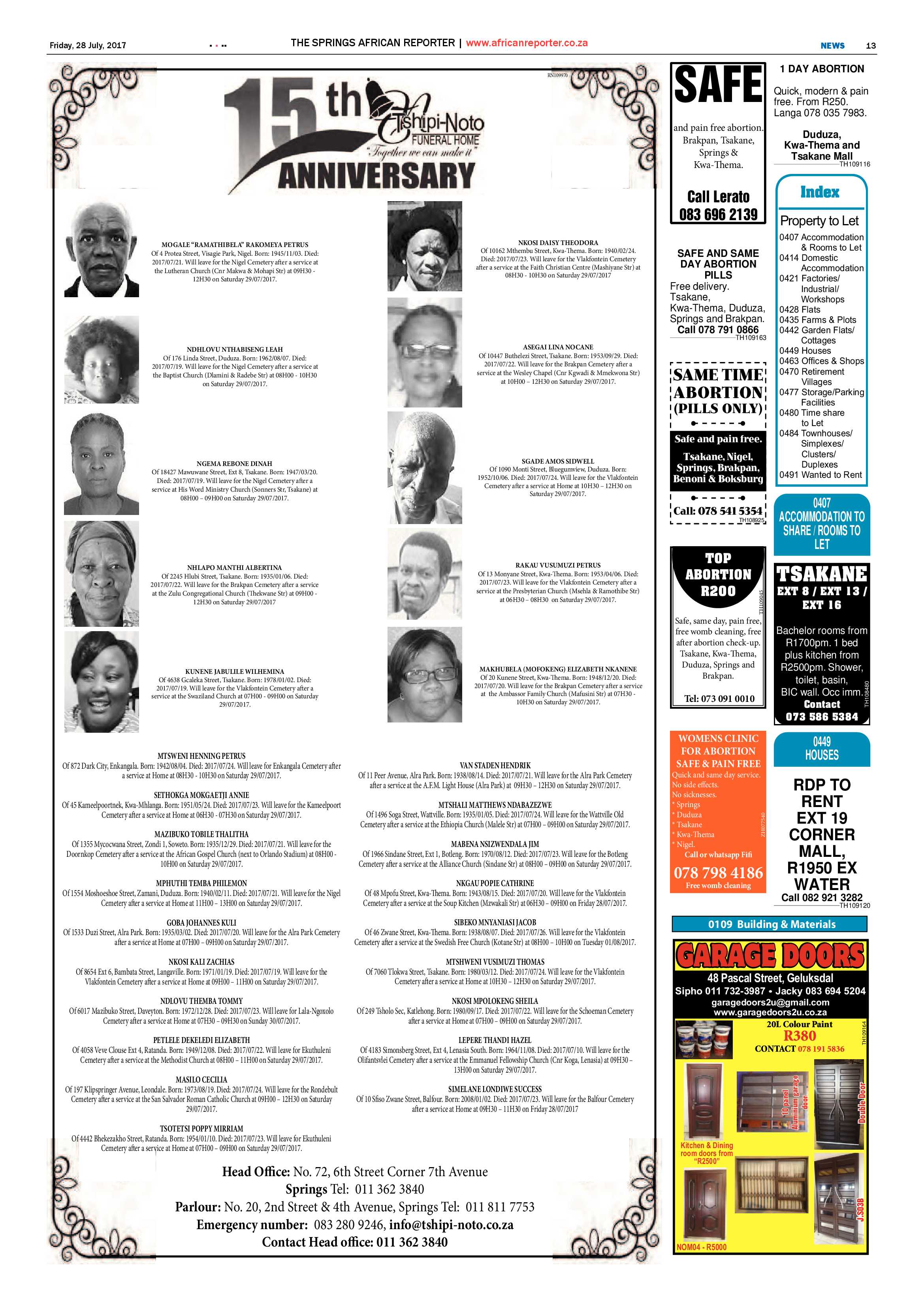 African Reporter 28 July 2017 page 13