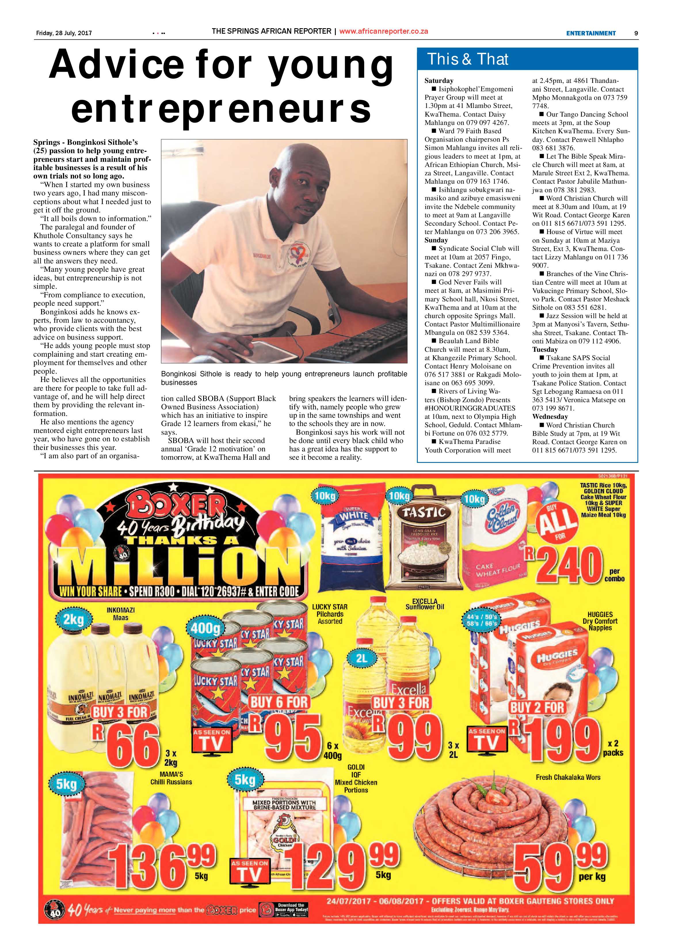 African Reporter 28 July 2017 page 9