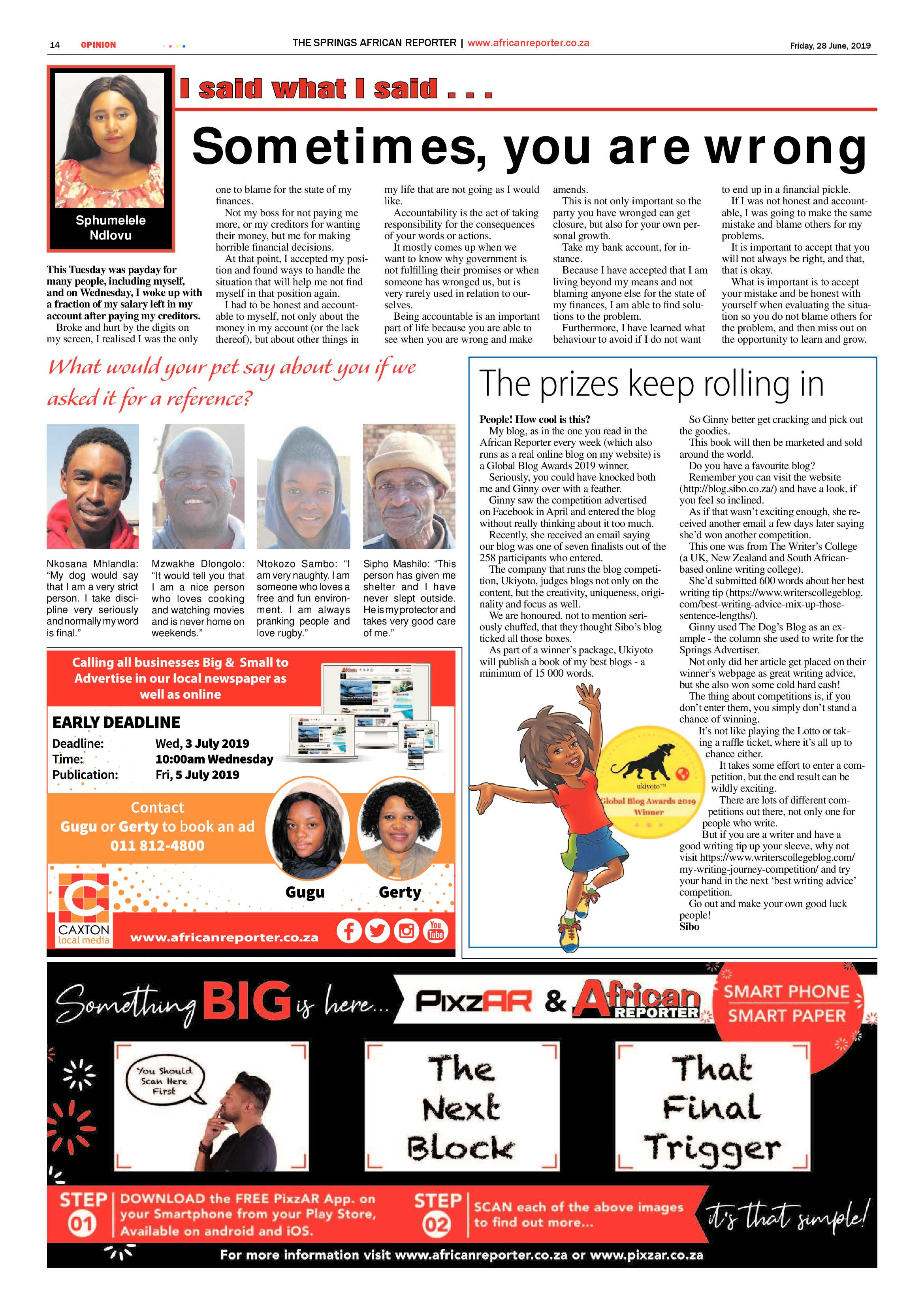 African Reporter 28 June 2019 page 14