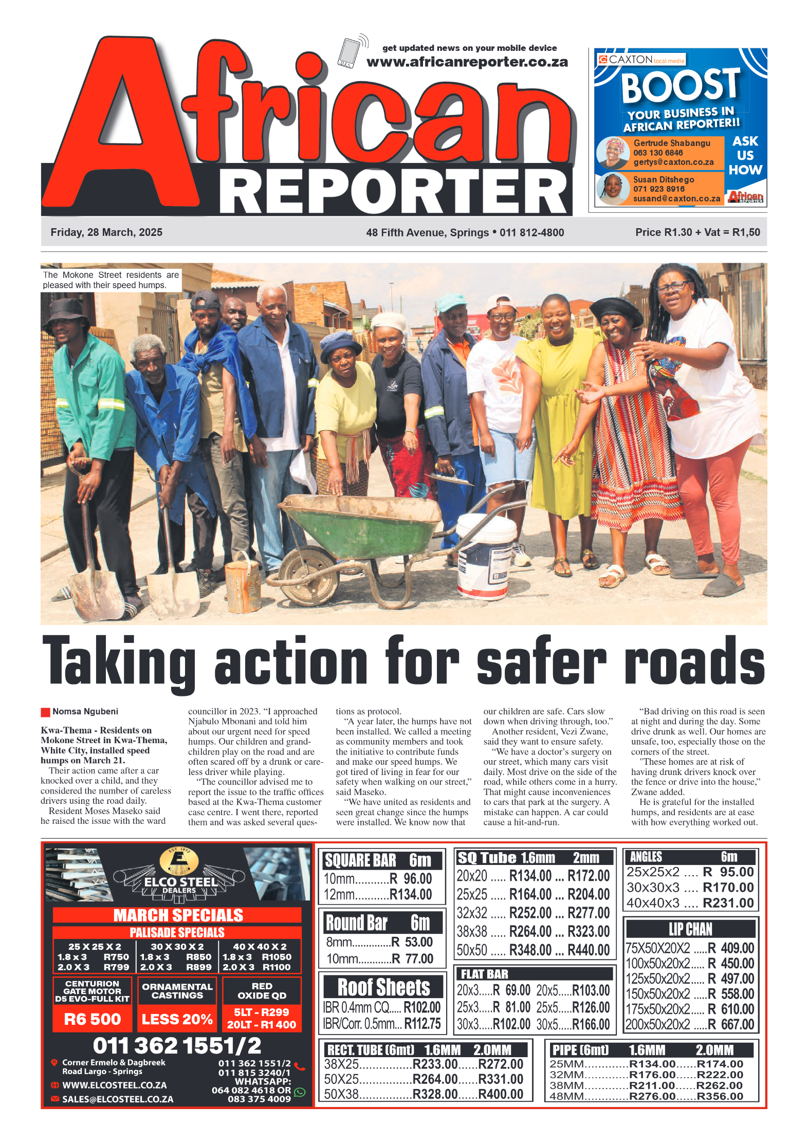 African Reporter 28 March 2025 page 1