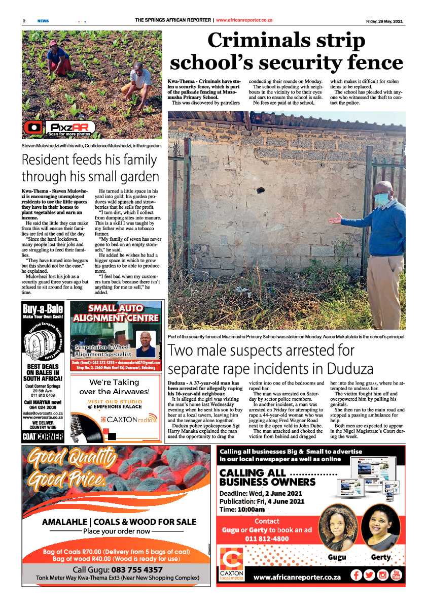 African Reporter 28 May 2021 page 2