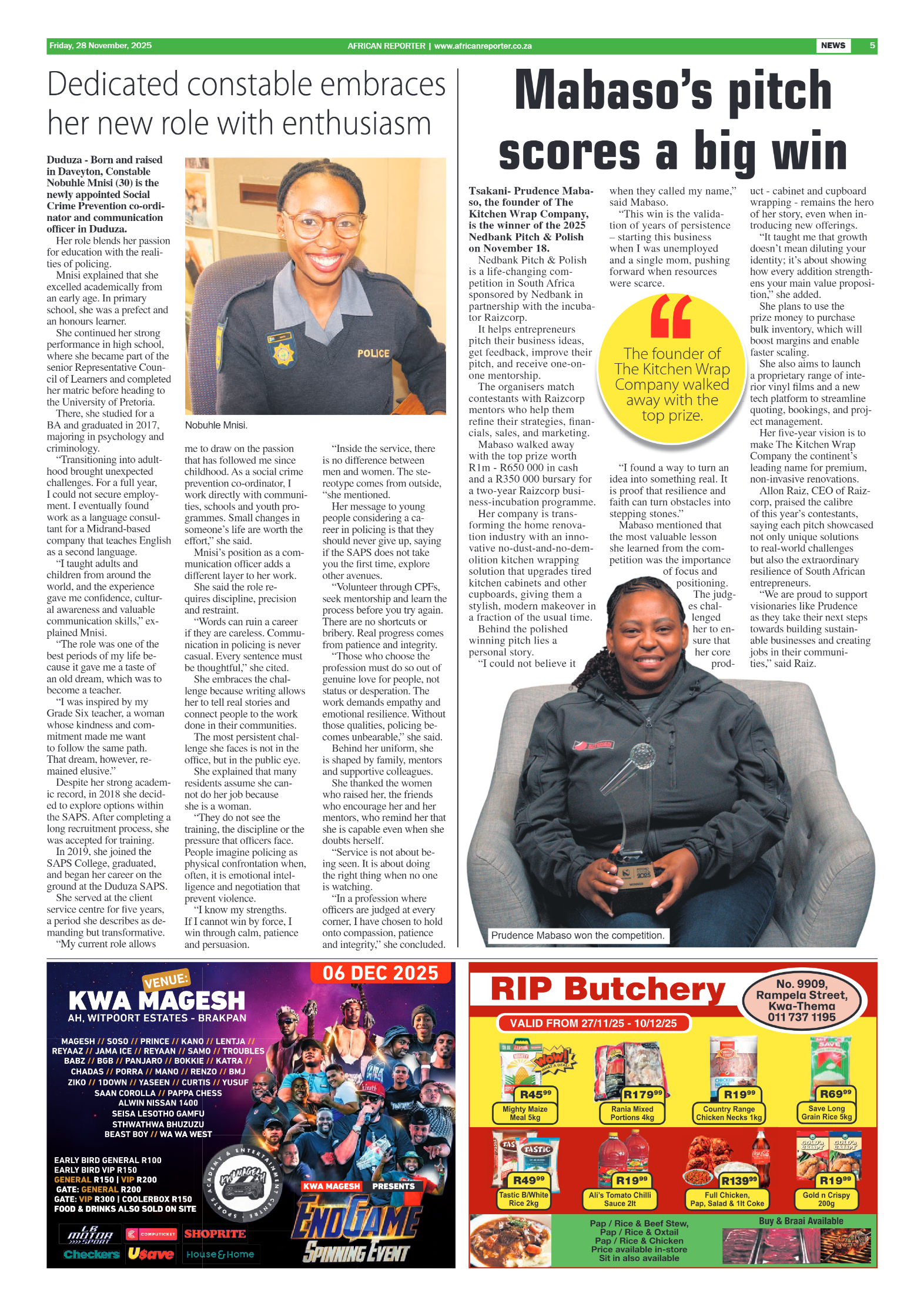 African Reporter 28 November 2025 page 5