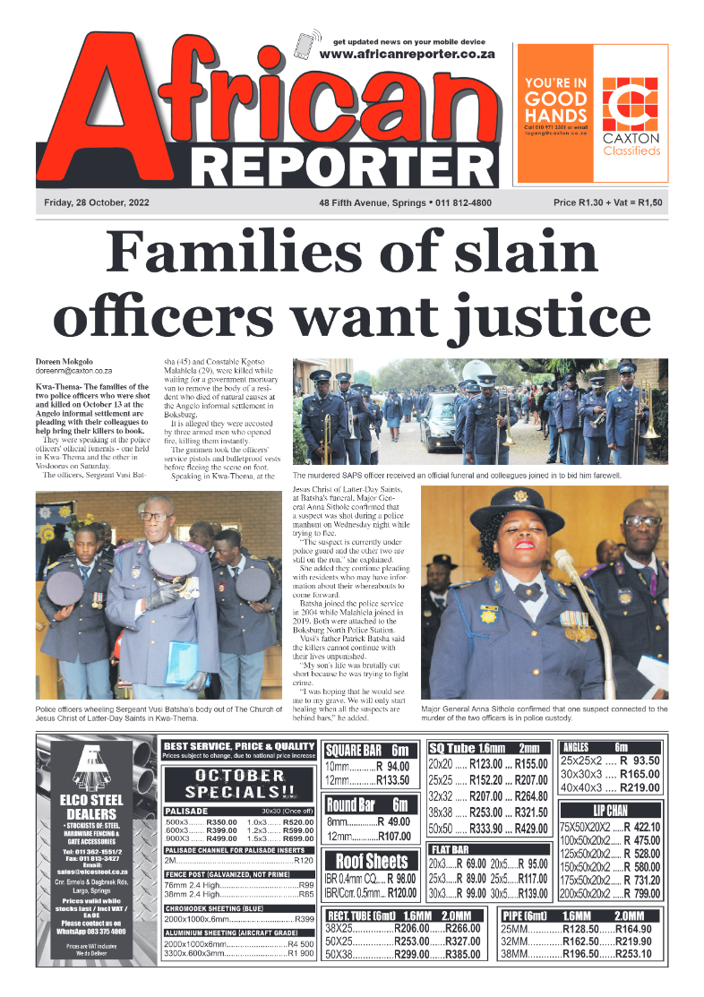 African Reporter 28 Oct 2022 page 1