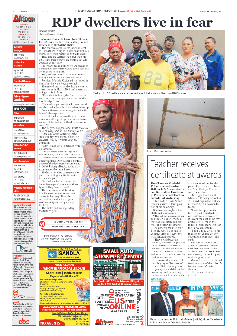 African Reporter 28 Oct 2022 page 2