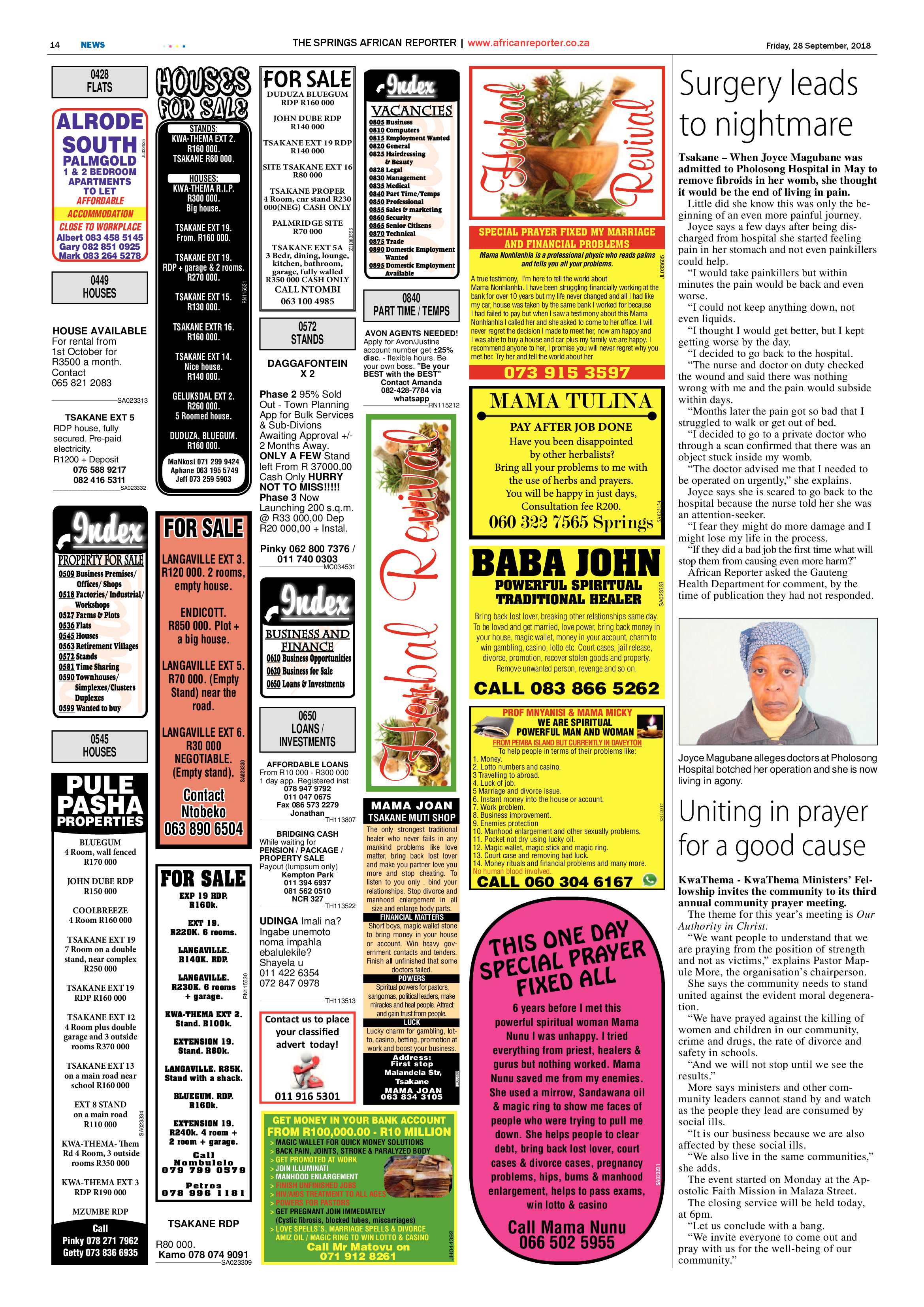 African Reporter 28 September 2018 page 14