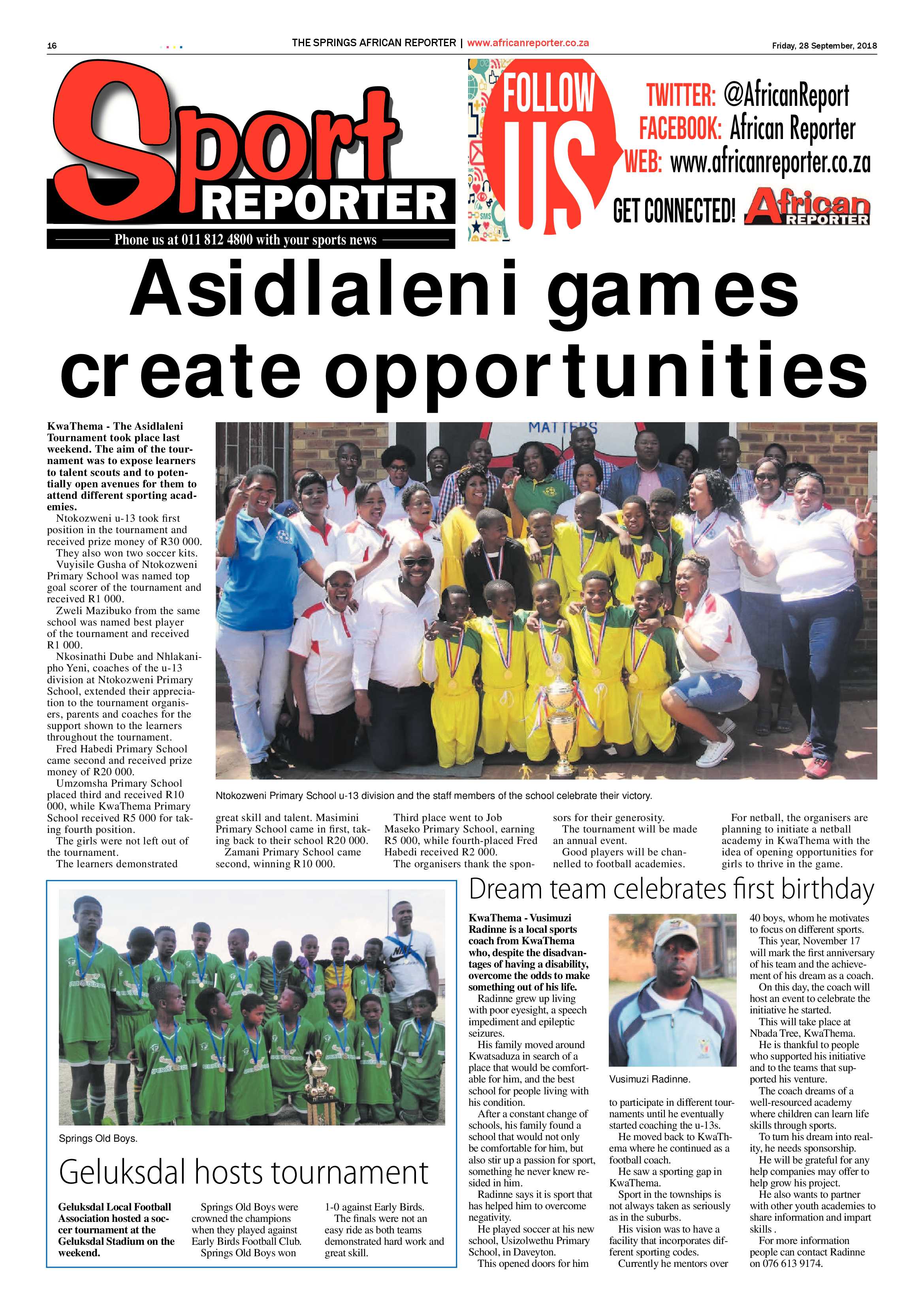 African Reporter 28 September 2018 page 16