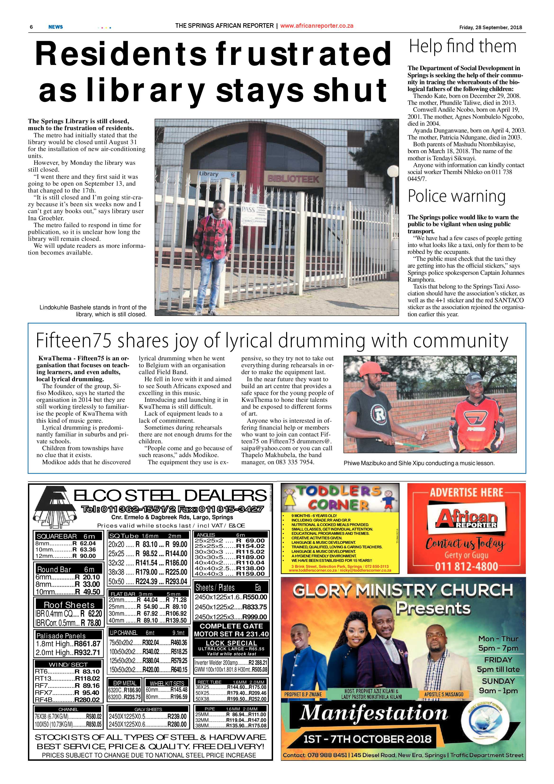 African Reporter 28 September 2018 page 6