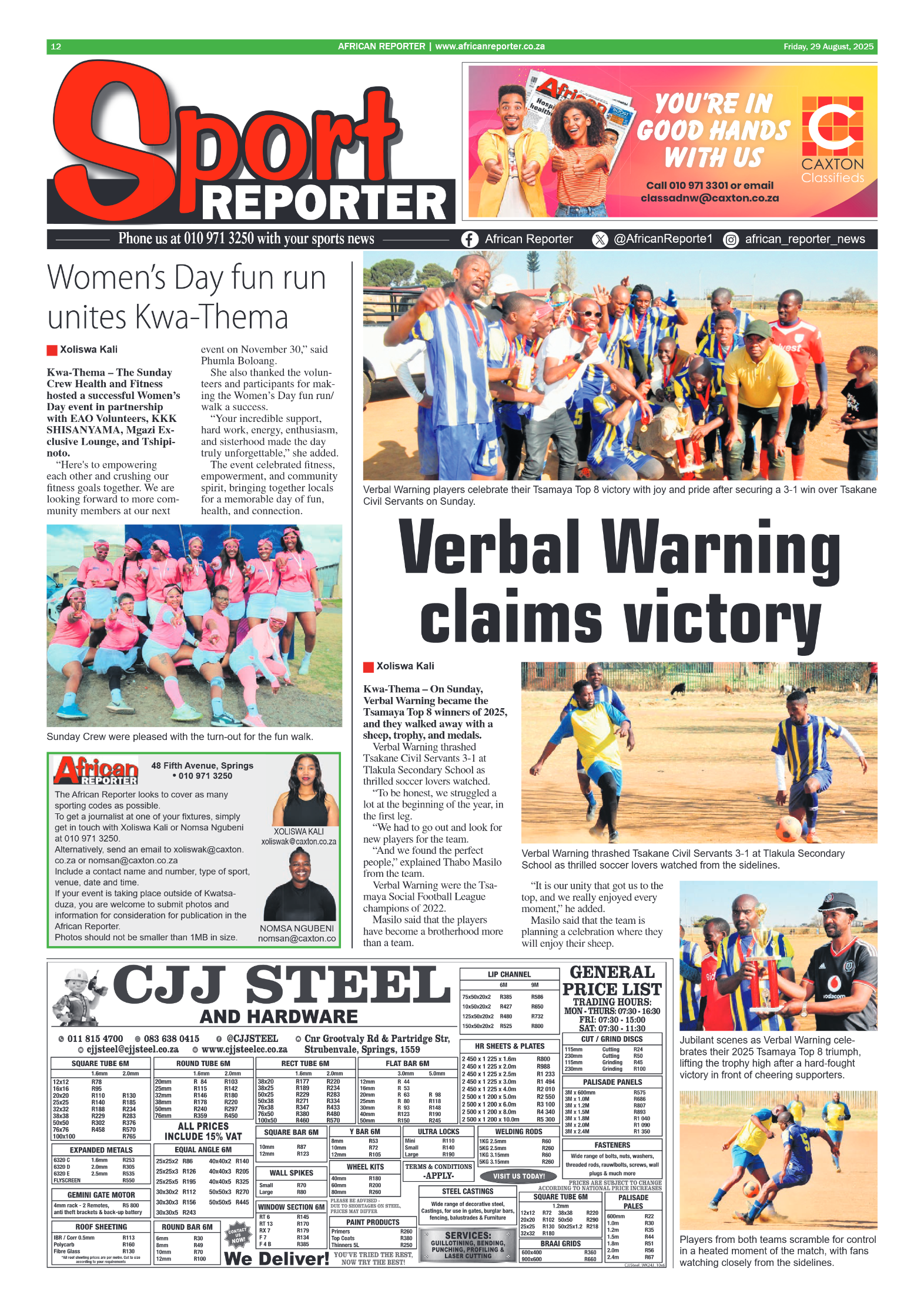 African Reporter 29 August 2025 page 12