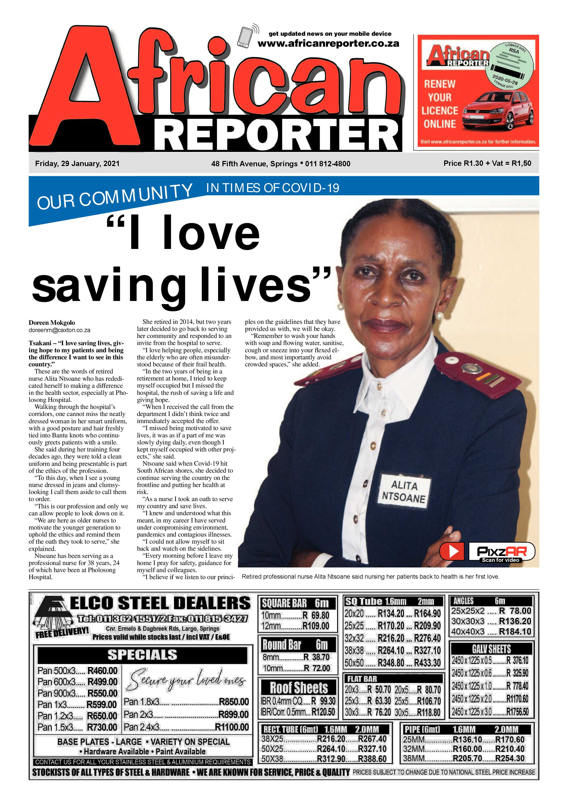 African Reporter 29 January 2021 page 1