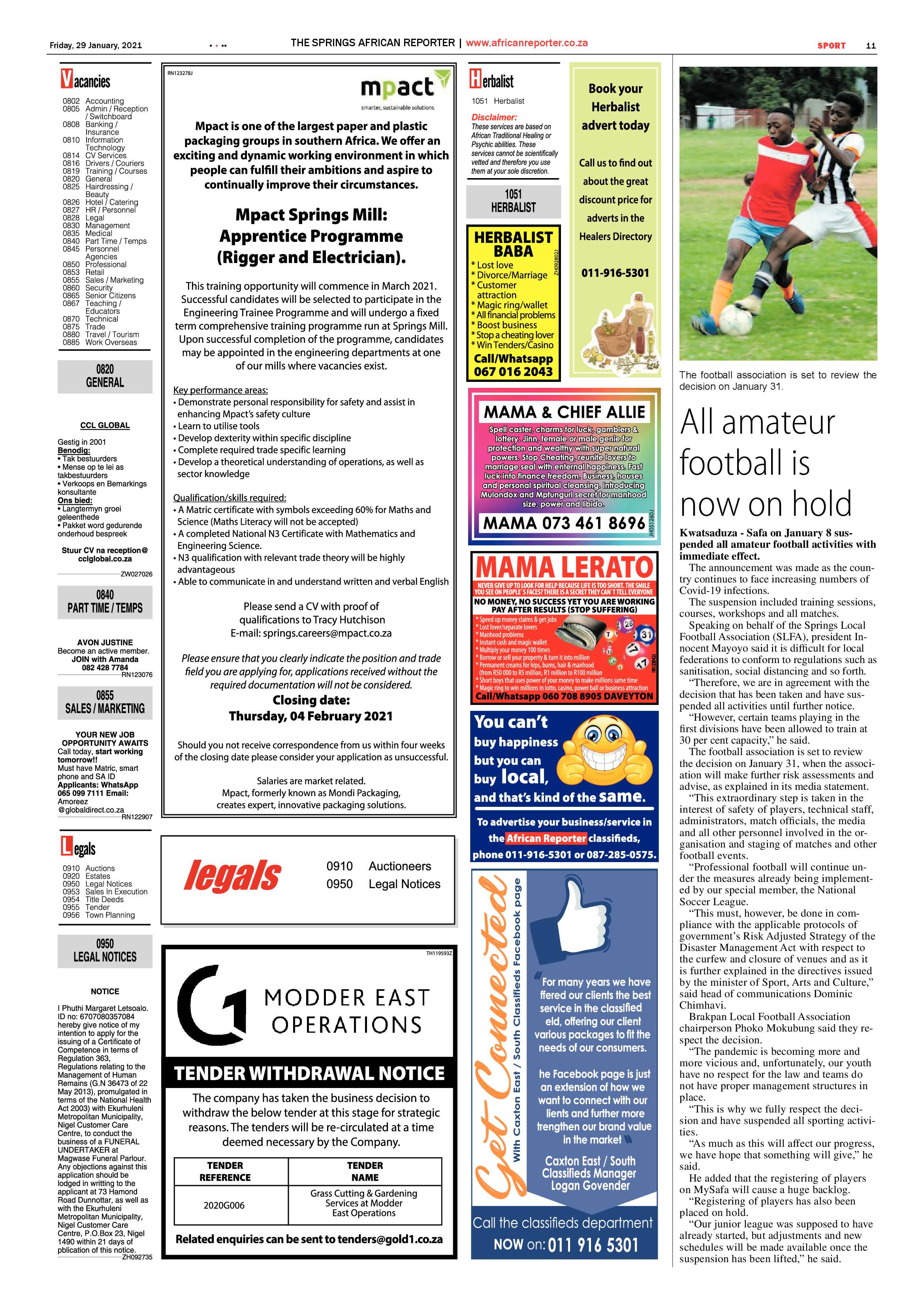 African Reporter 29 January 2021 page 11