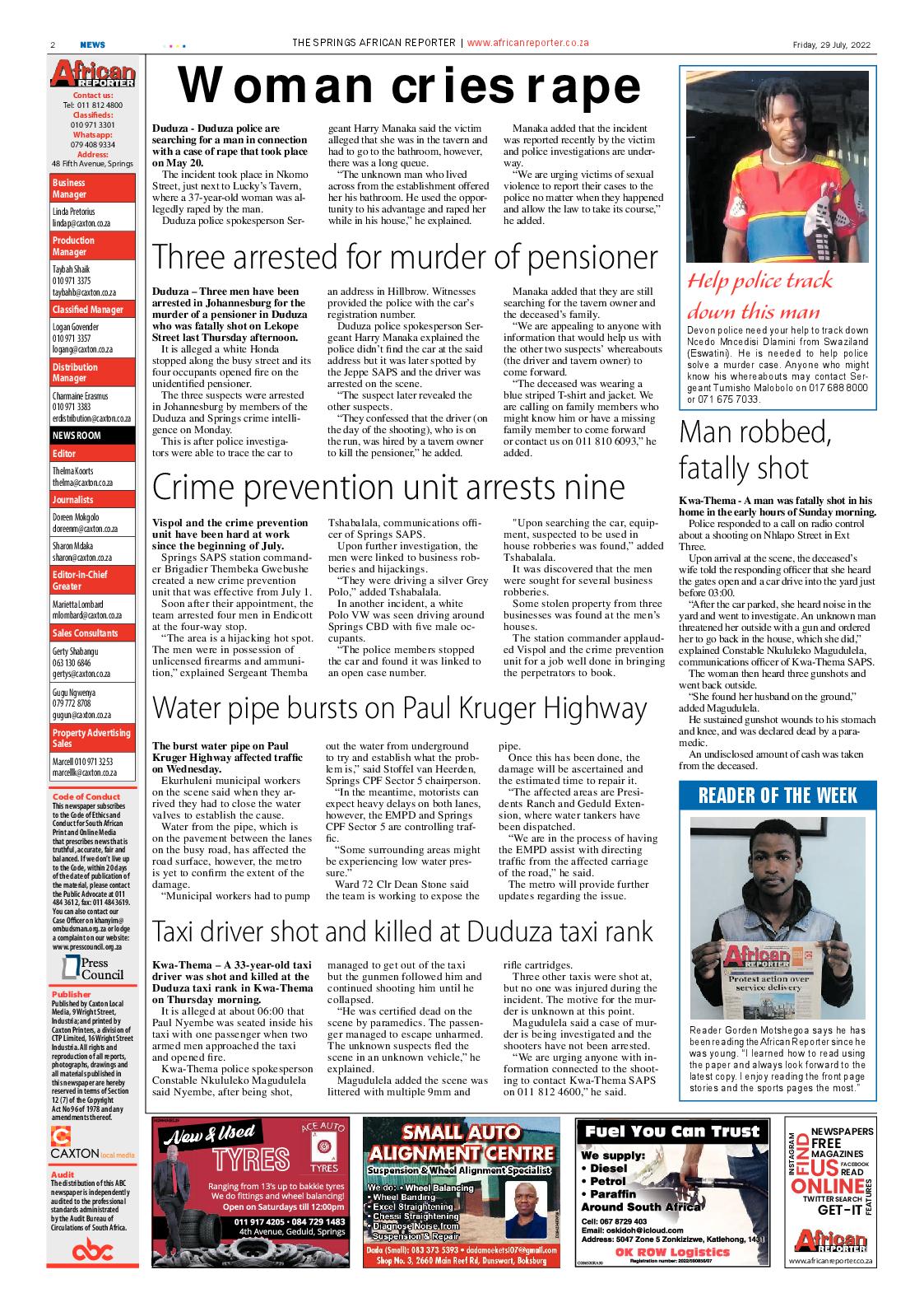 African Reporter 29 July 2022 page 2
