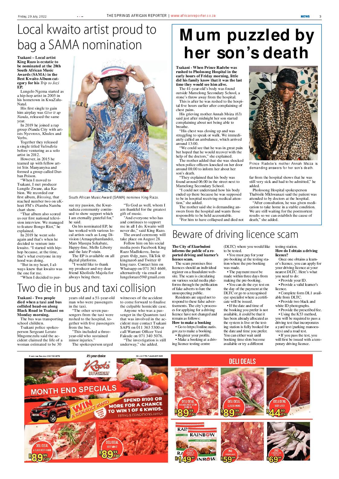 African Reporter 29 July 2022 page 3