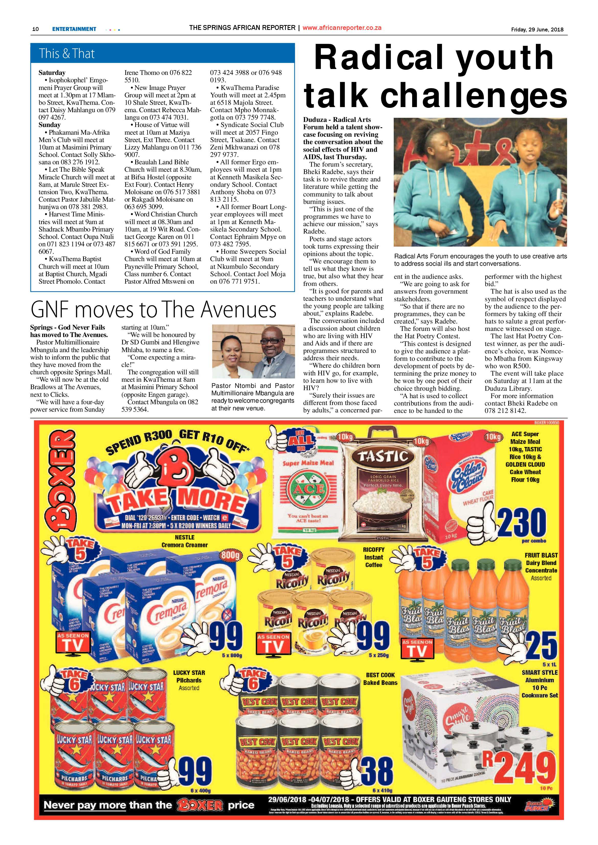 African Reporter 29 June 2018 page 10