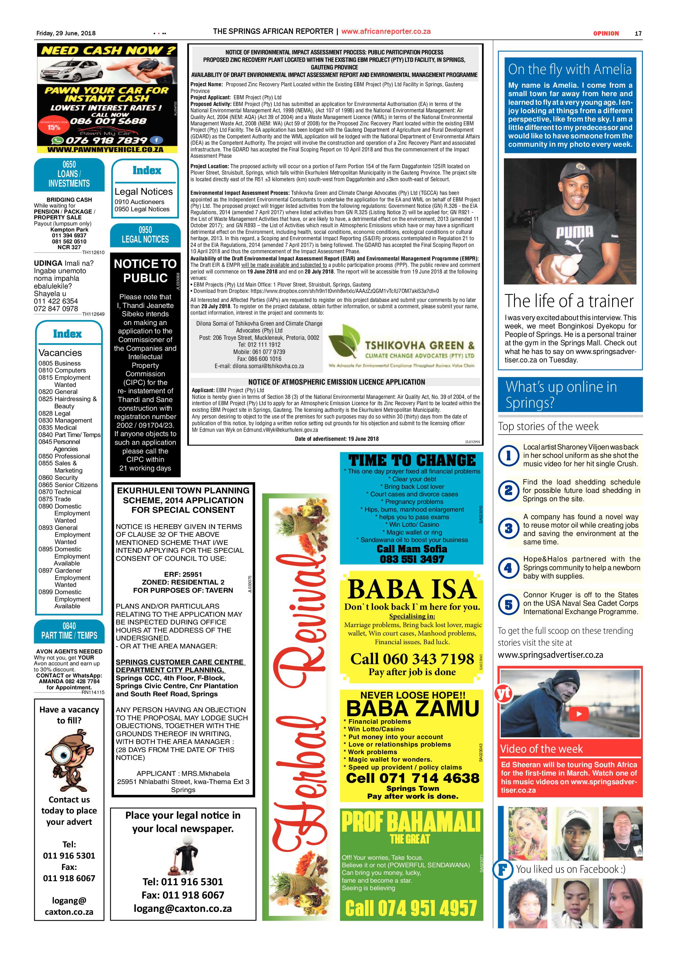 African Reporter 29 June 2018 page 17