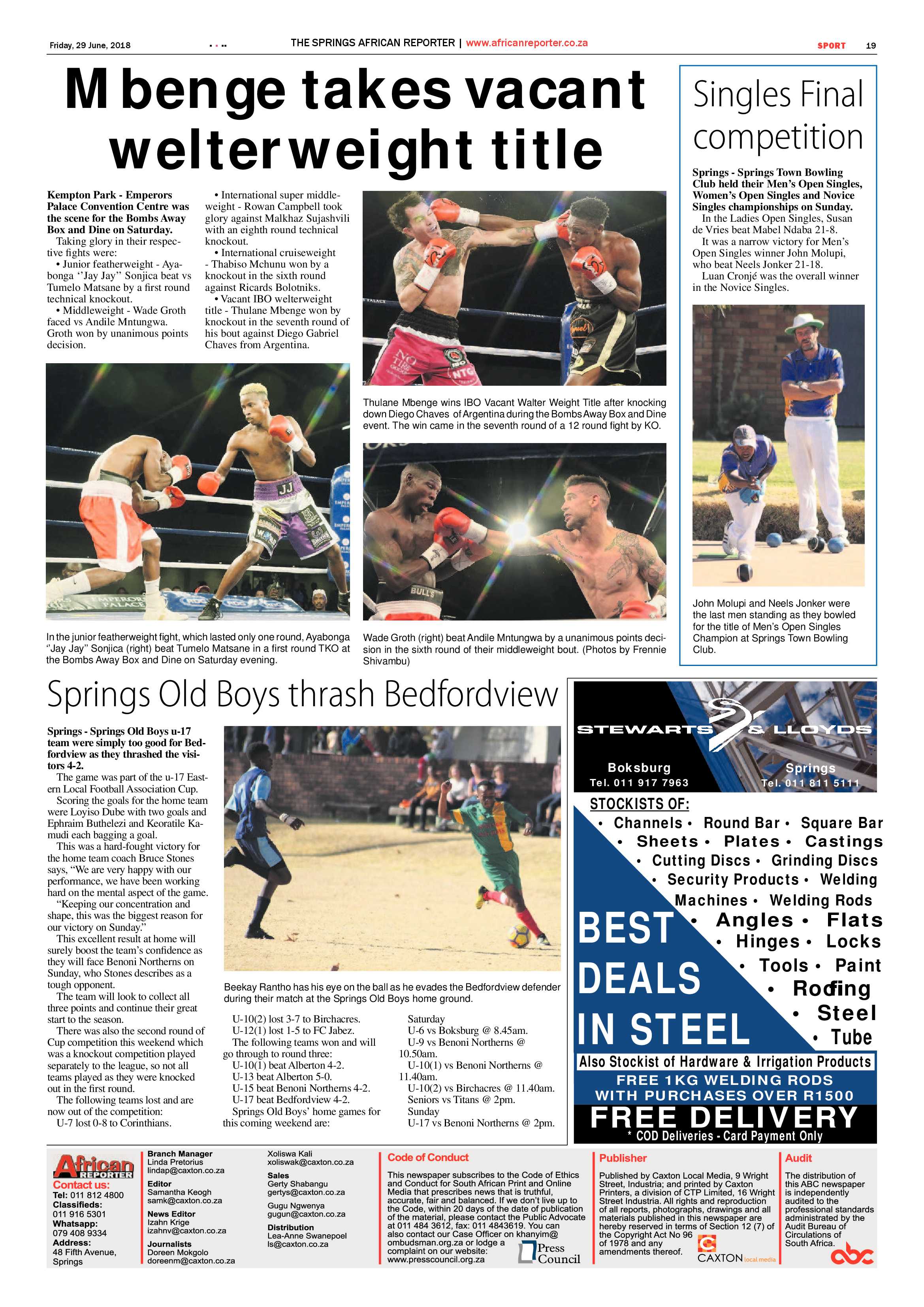 African Reporter 29 June 2018 page 19