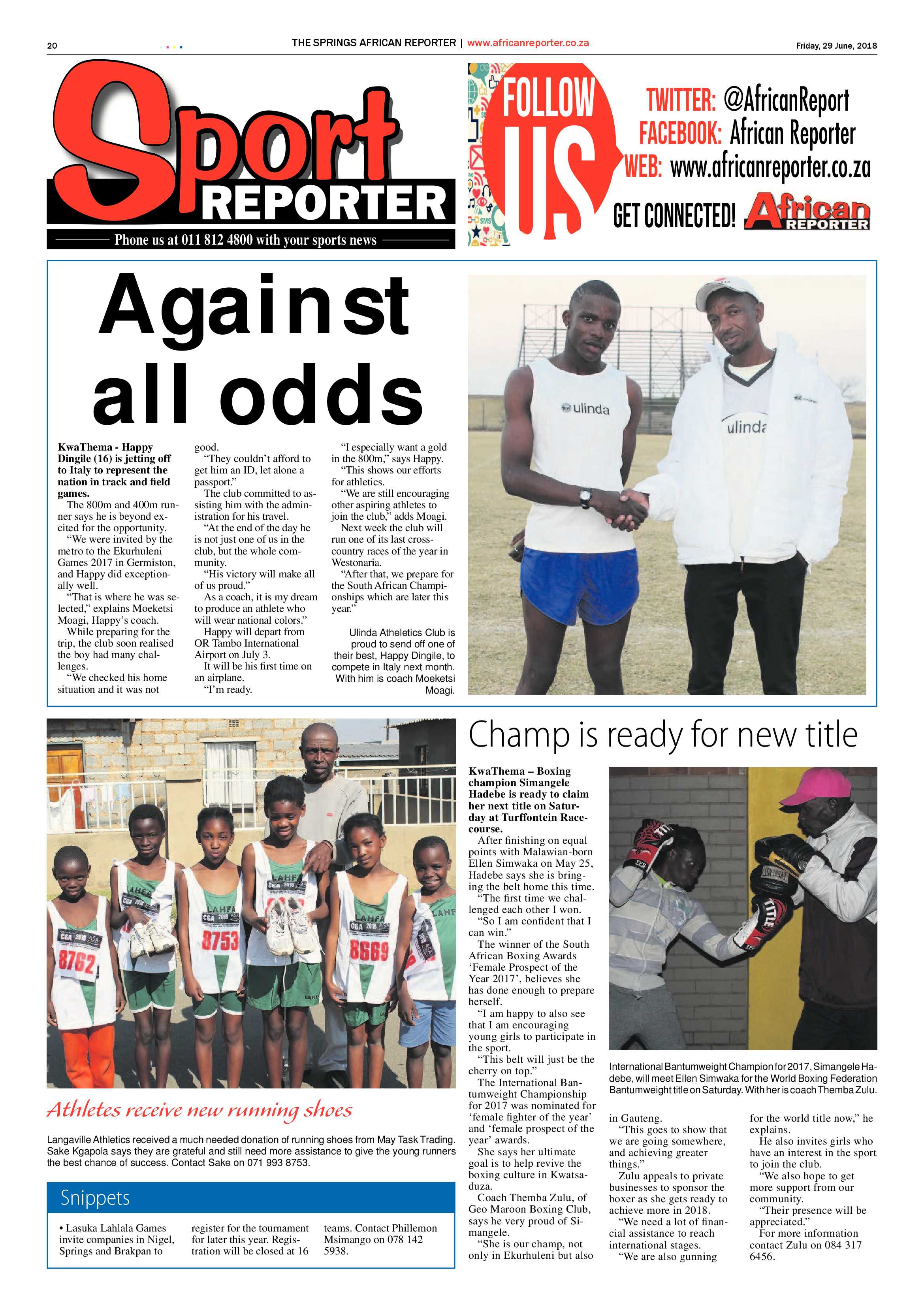 African Reporter 29 June 2018 page 20