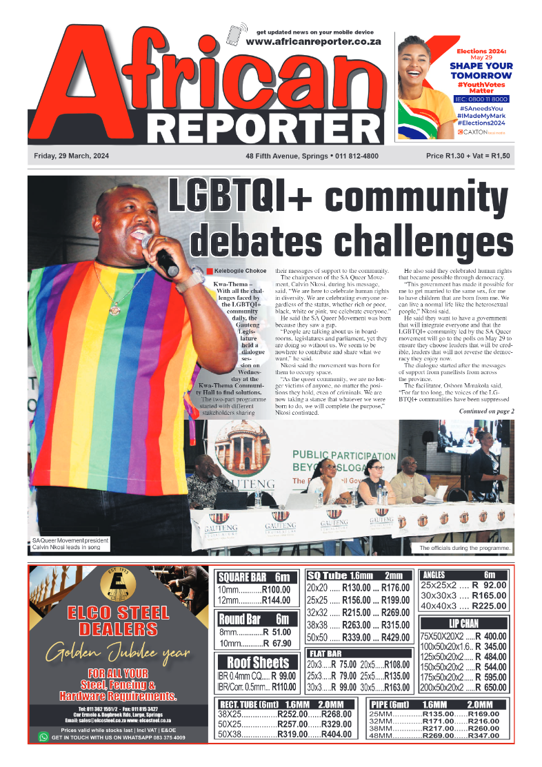 African Reporter 29 March 2024 page 1