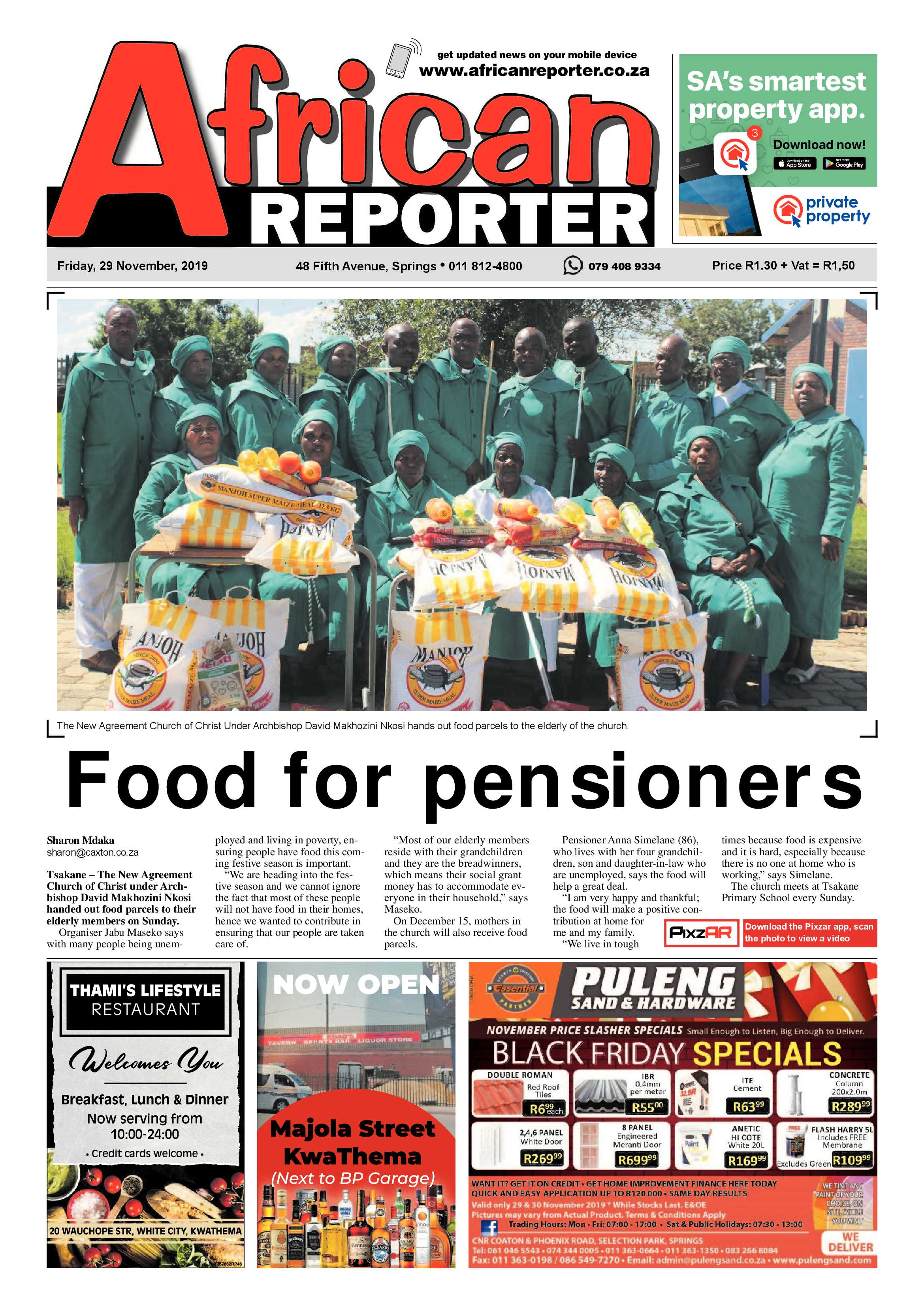 African Reporter 29 November 2019 page 1