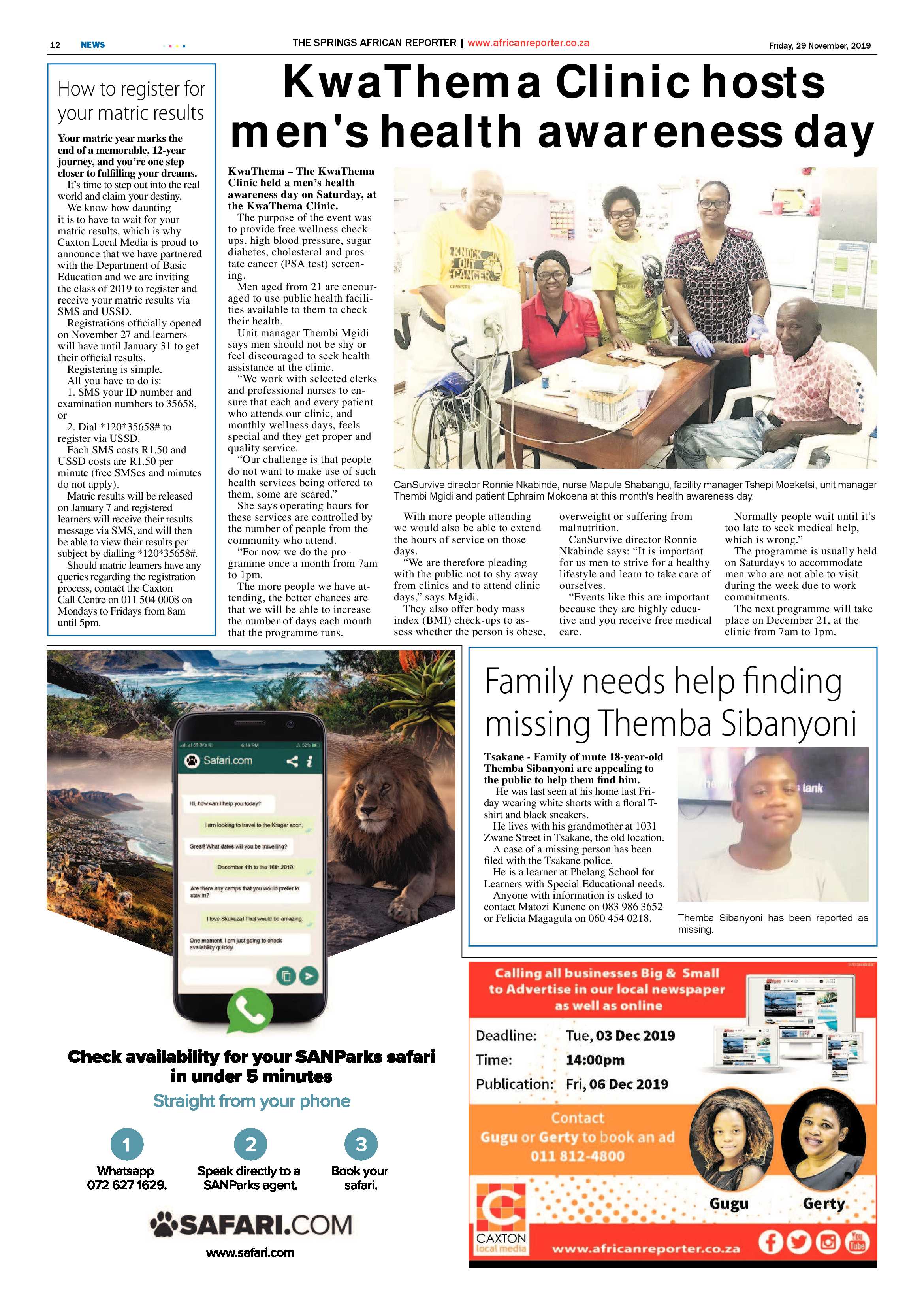 African Reporter 29 November 2019 page 12