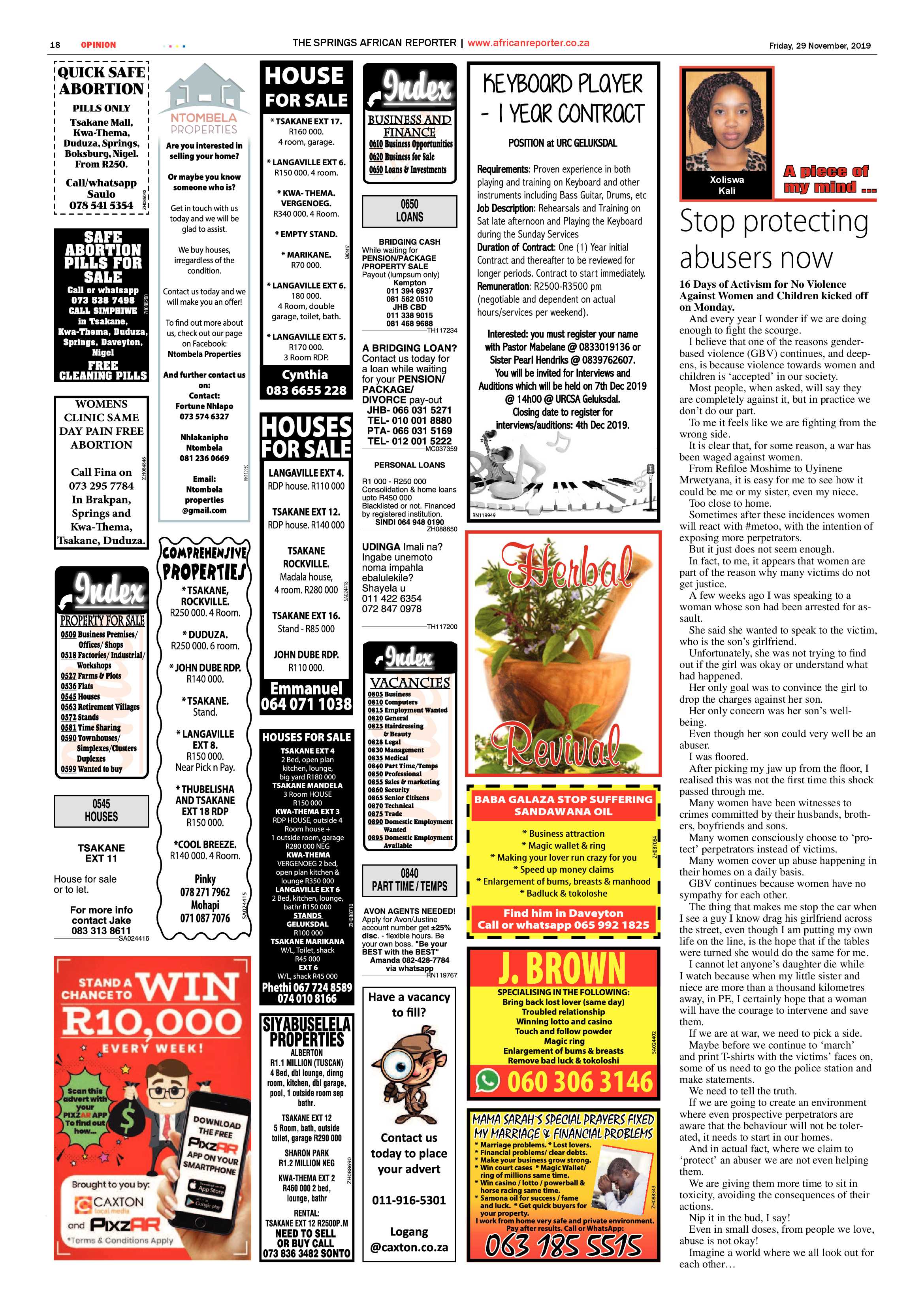 African Reporter 29 November 2019 page 18
