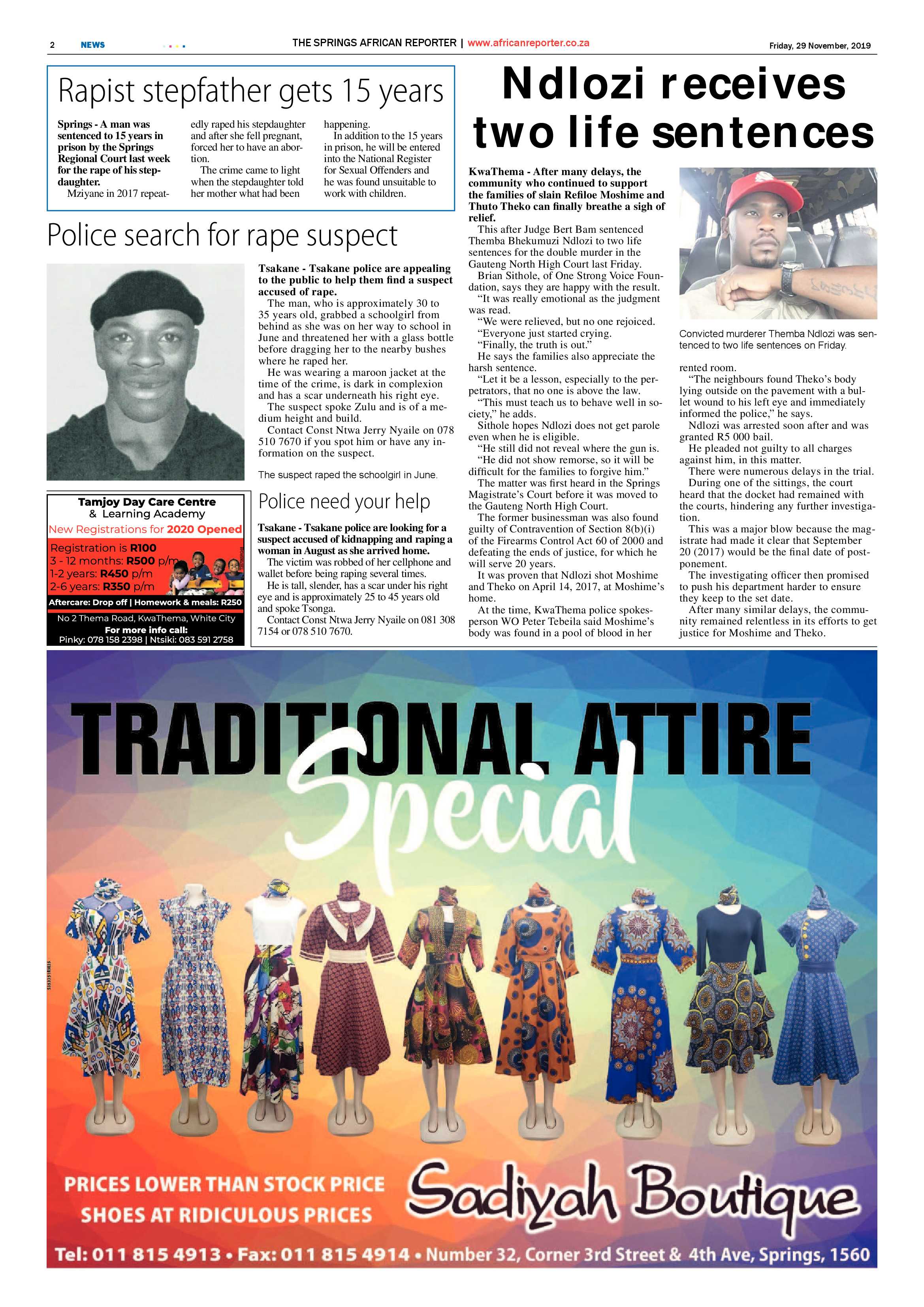 African Reporter 29 November 2019 page 2