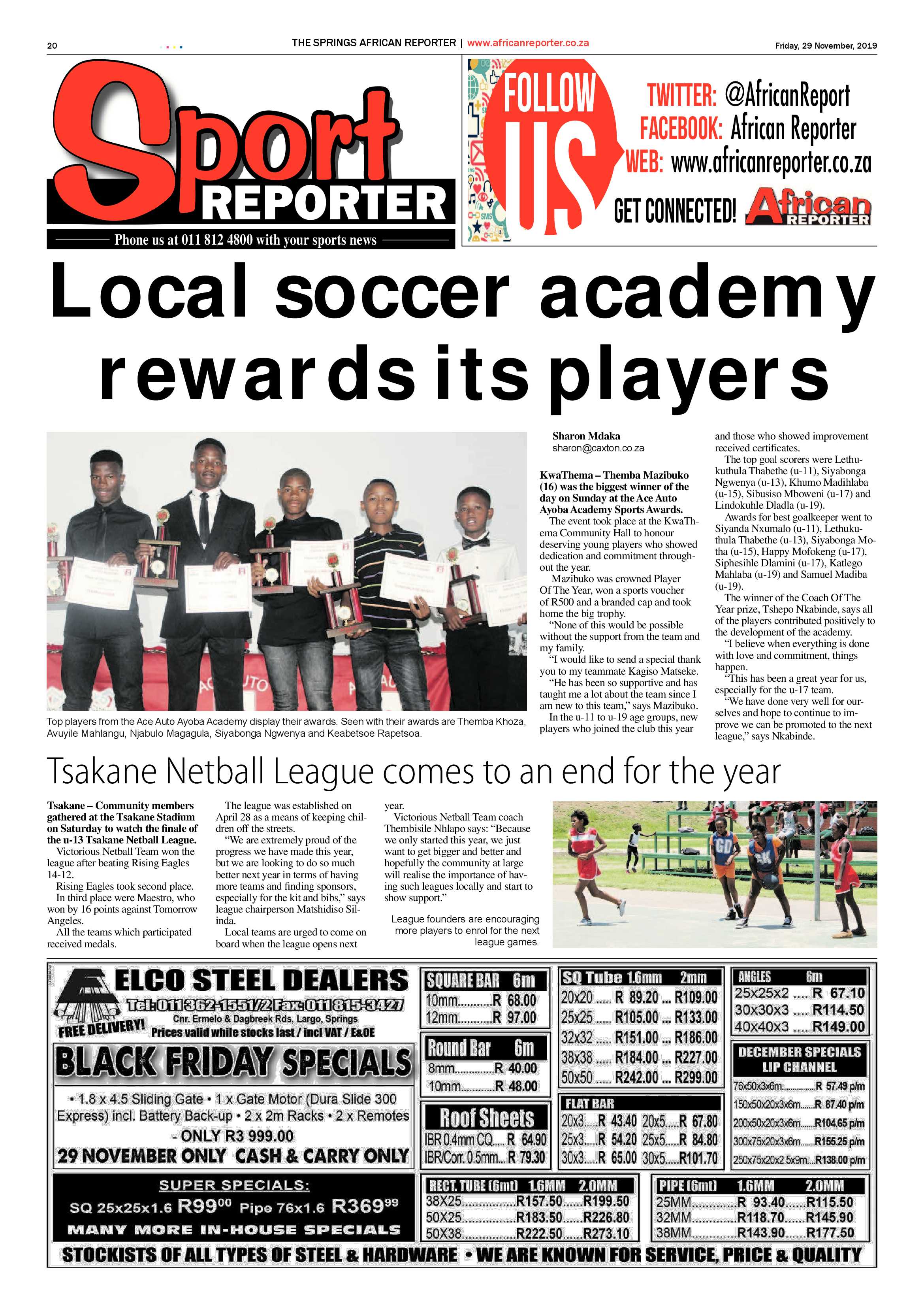 African Reporter 29 November 2019 page 20