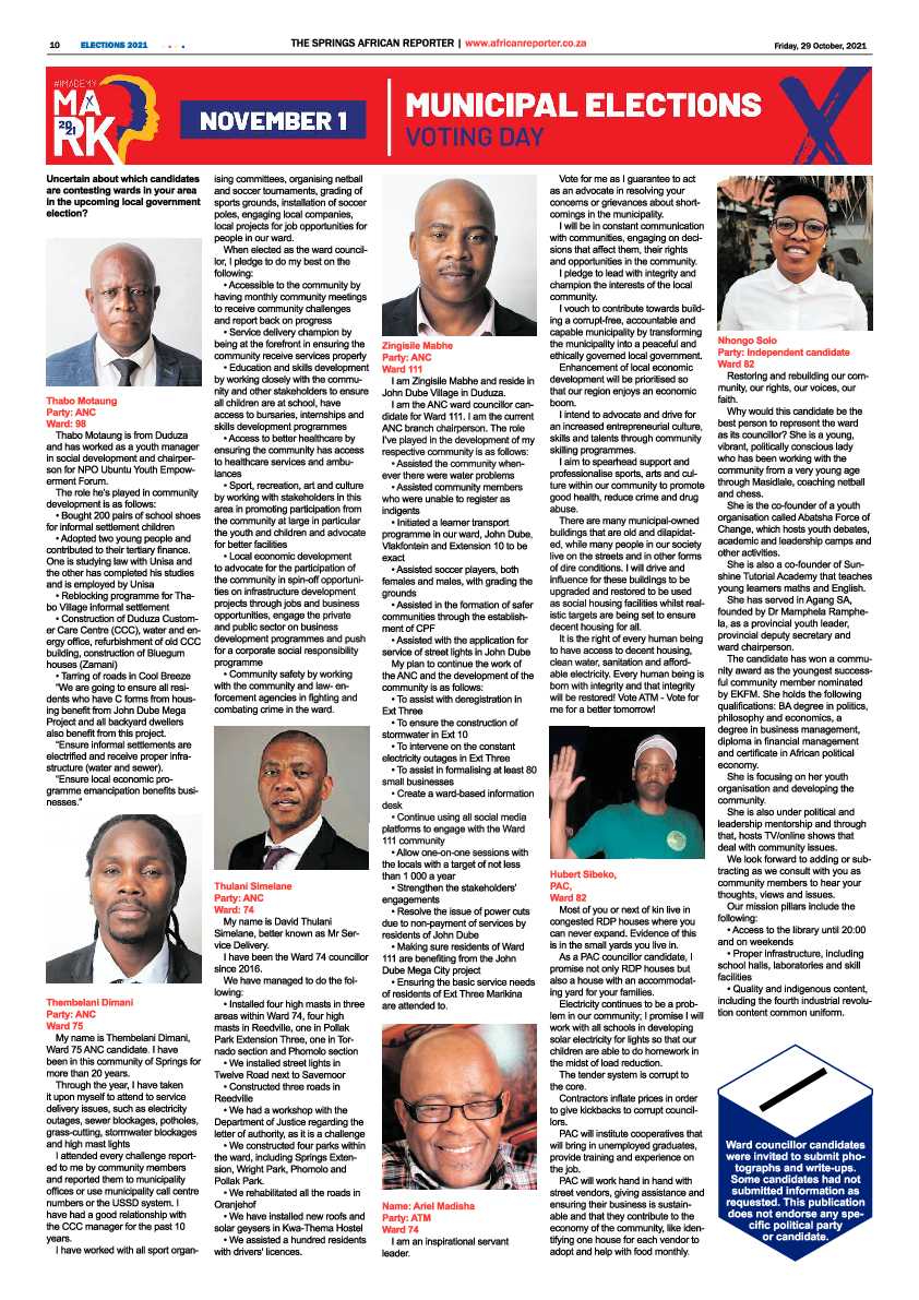 African Reporter 29 October 2021 page 10