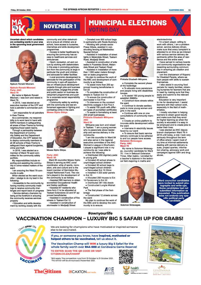African Reporter 29 October 2021 page 11