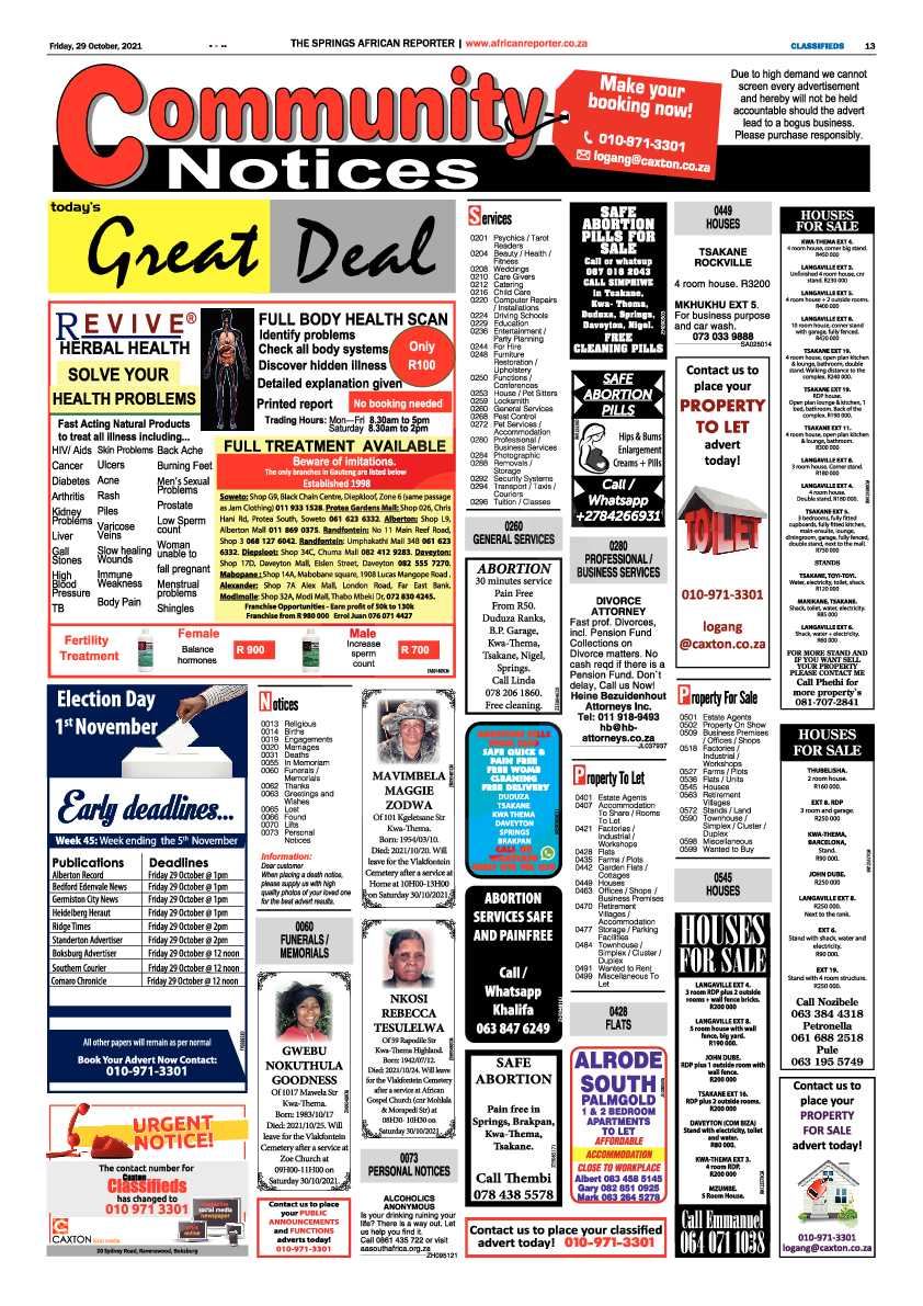African Reporter 29 October 2021 page 13