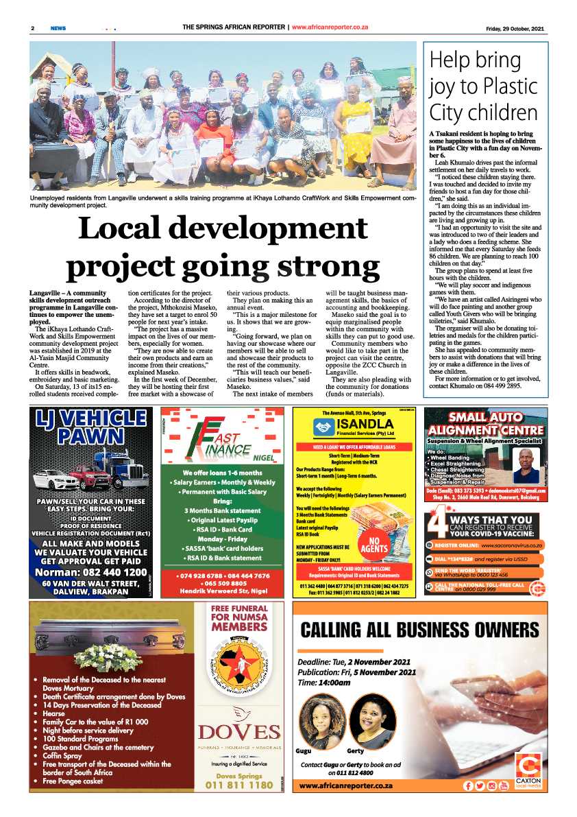 African Reporter 29 October 2021 page 2