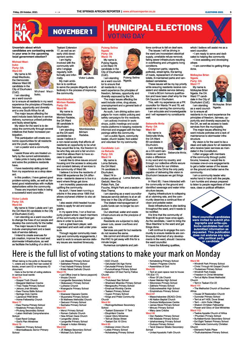African Reporter 29 October 2021 page 9