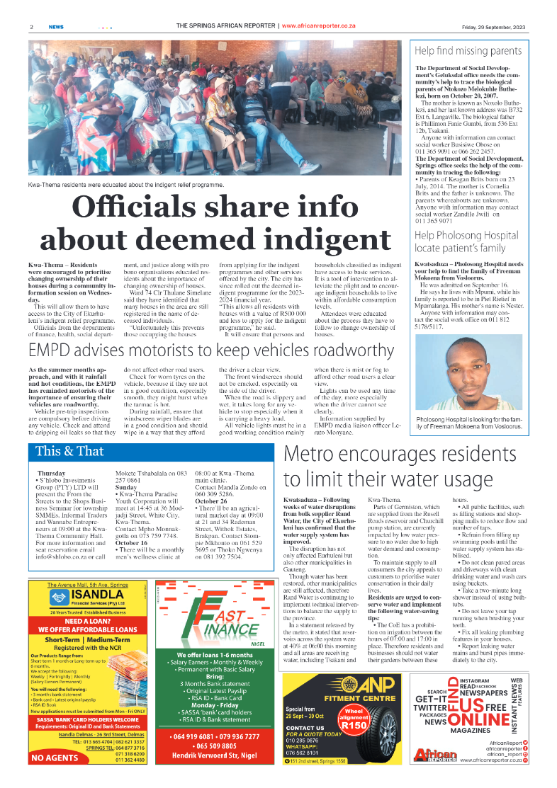 African Reporter 29 September 2023 page 2