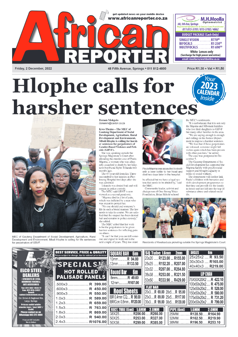African Reporter 2 Dec 2022 page 1