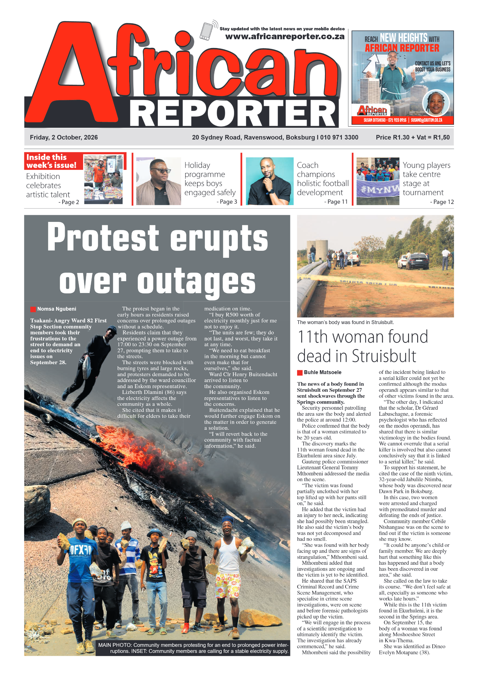 African Reporter 2 October 2026 page 1