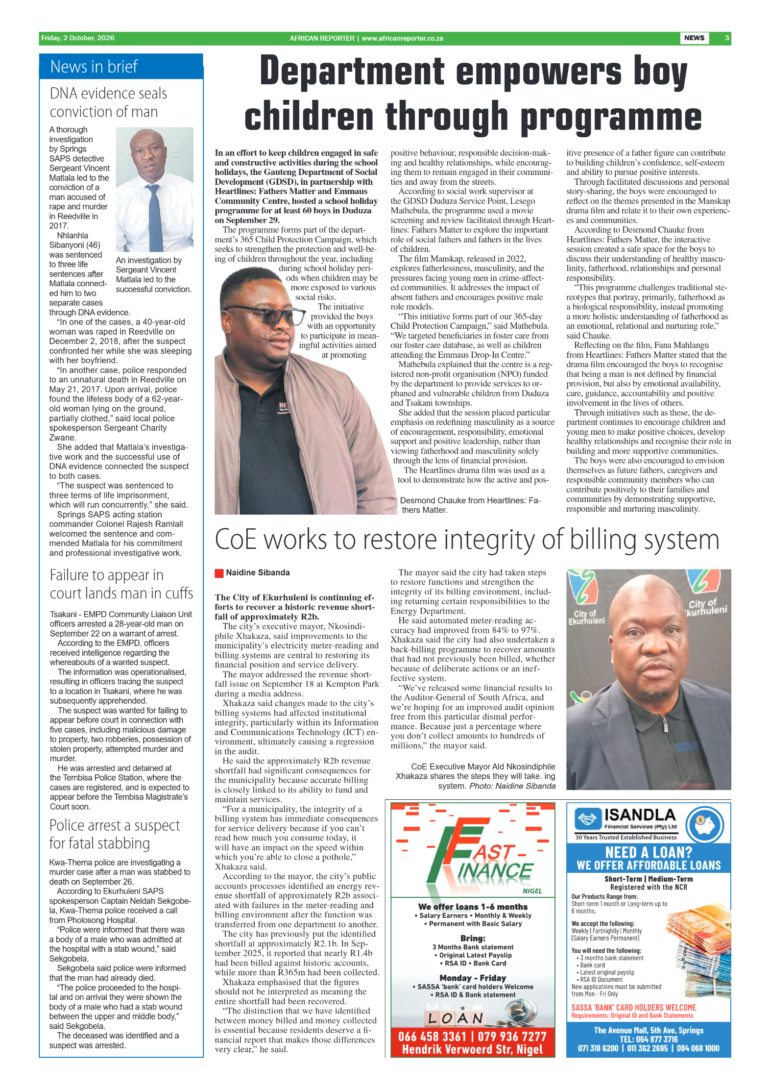 African Reporter 2 October 2026 page 3