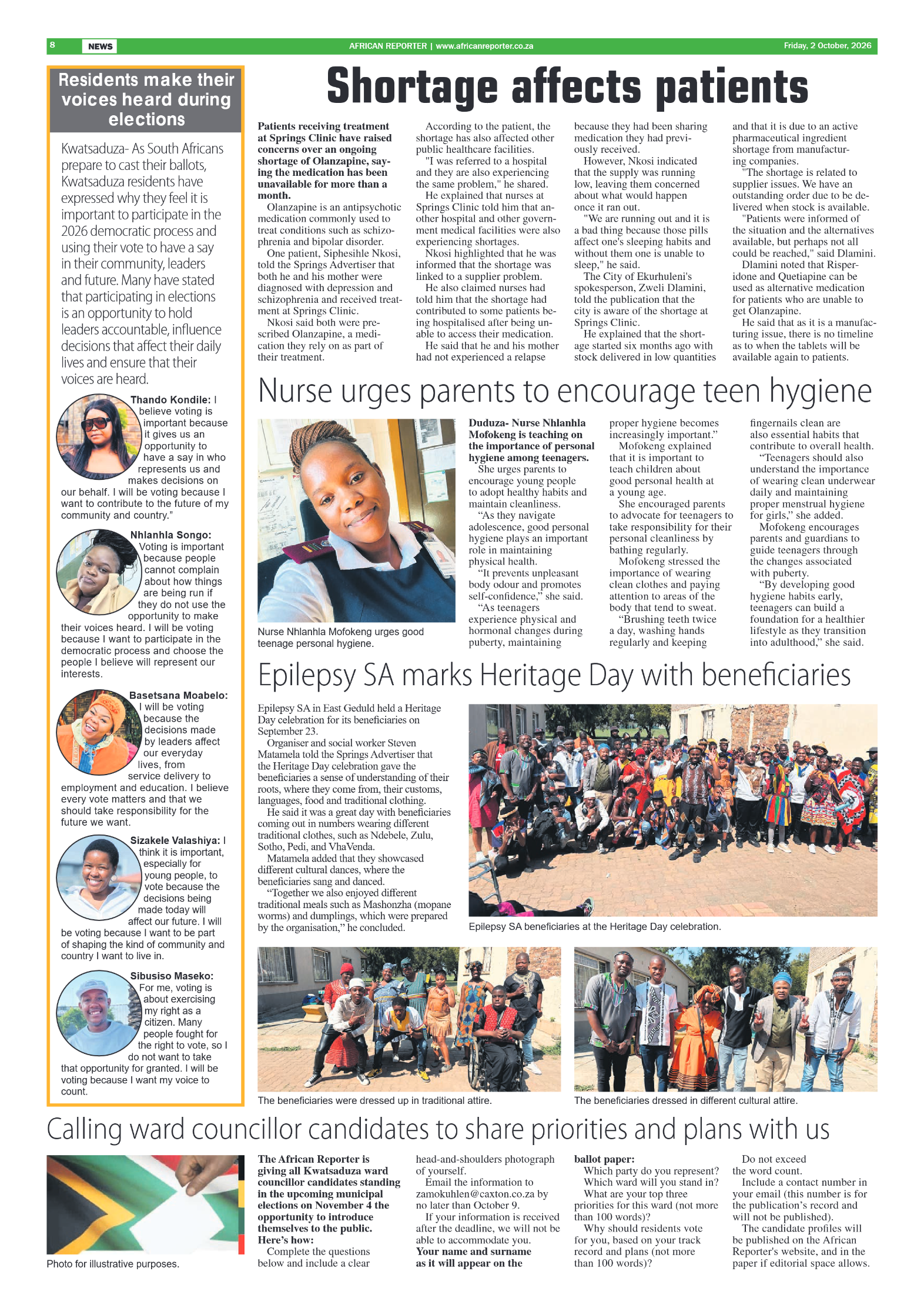 African Reporter 2 October 2026 page 8