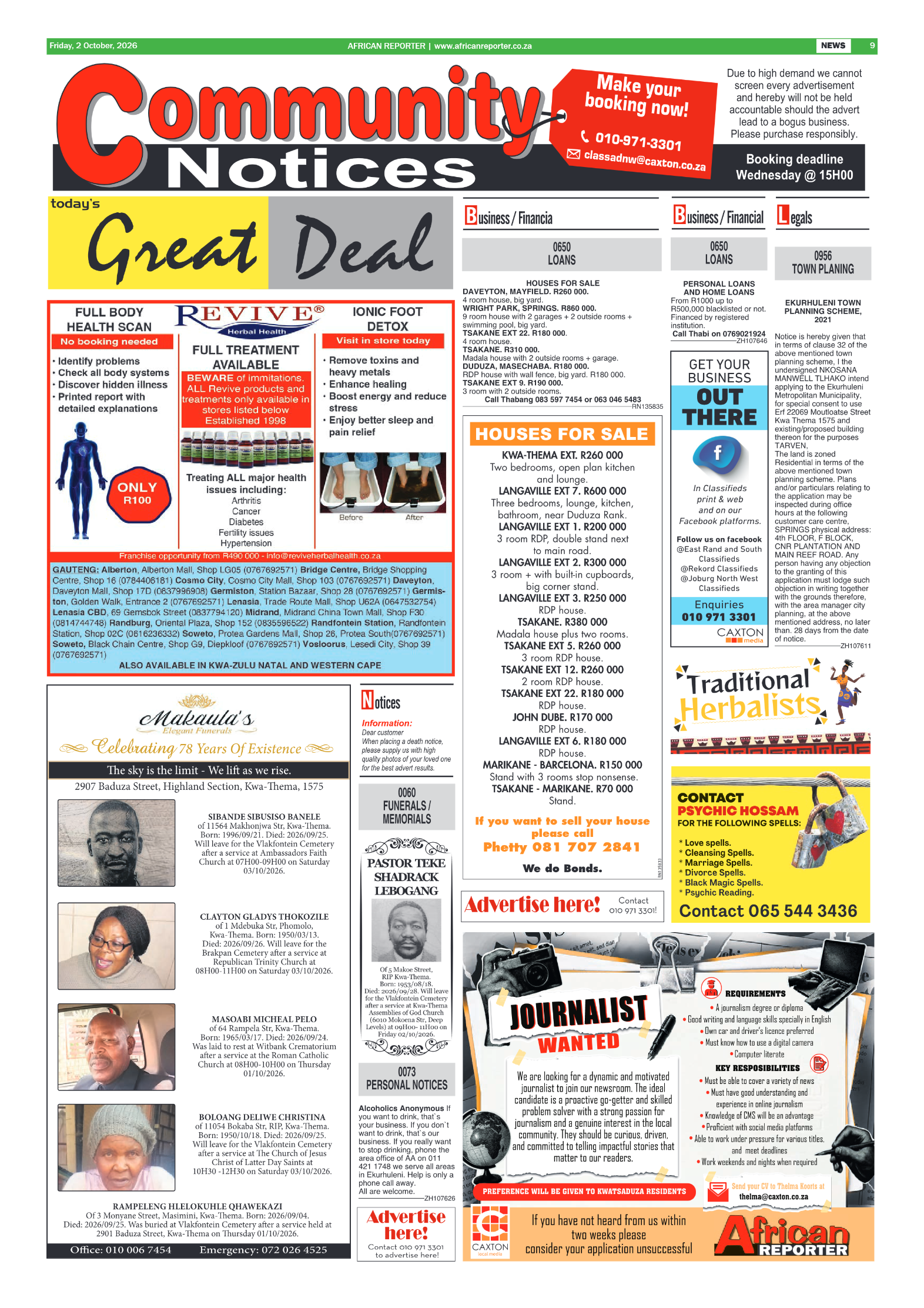 African Reporter 2 October 2026 page 9