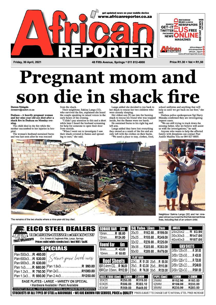 African Reporter 30 April 2021 page 1