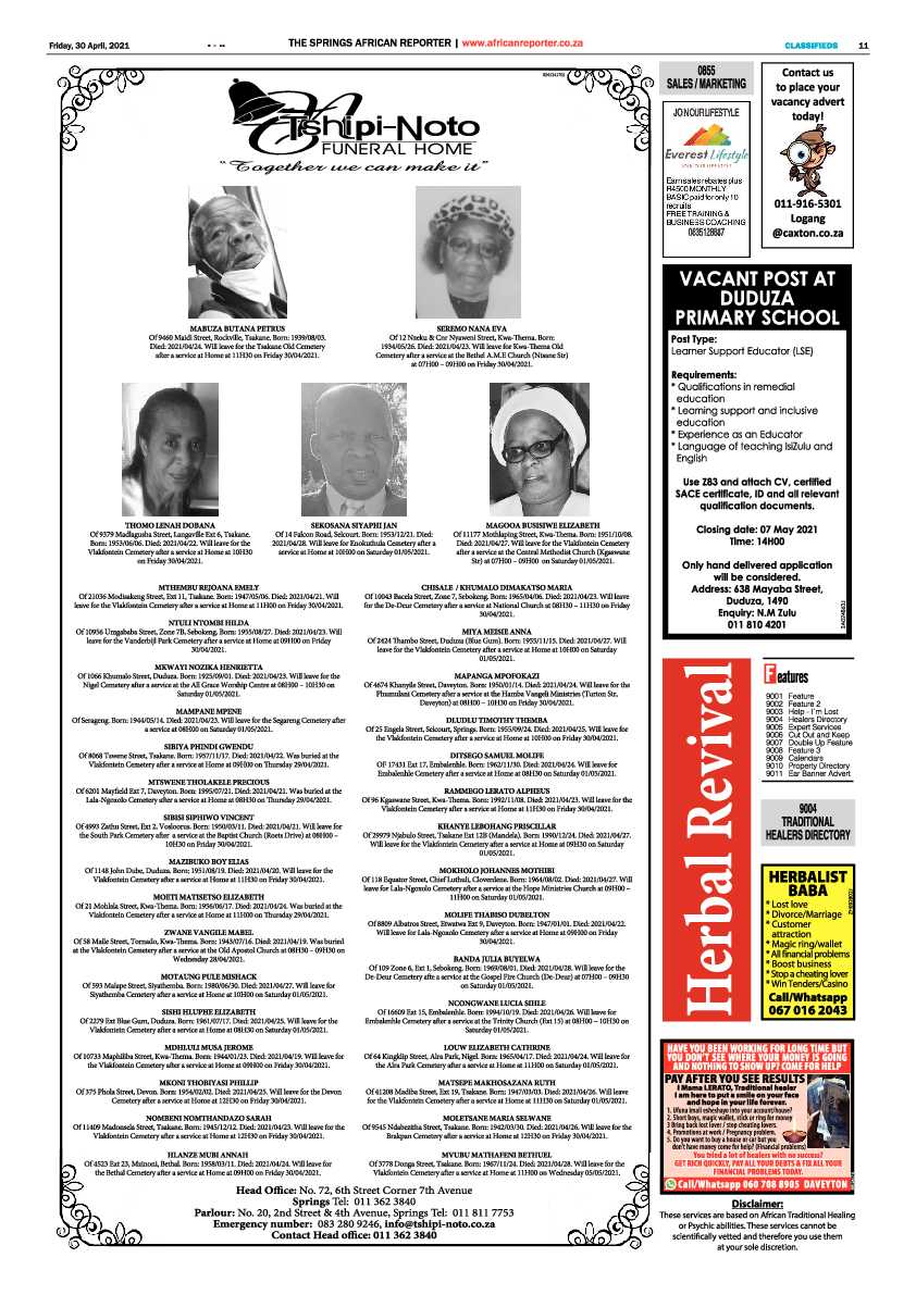 African Reporter 30 April 2021 page 11