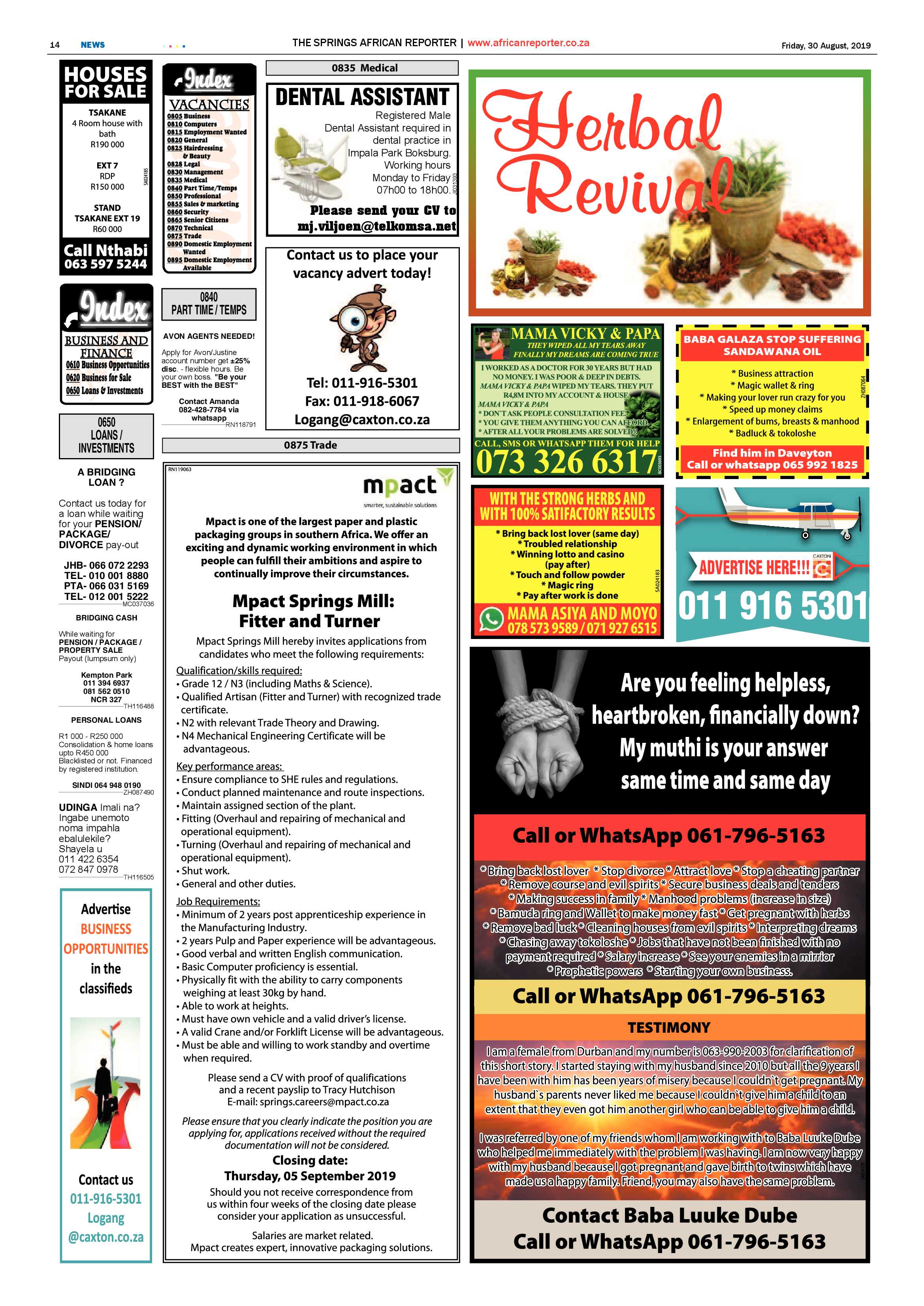 African Reporter 30 August 2019 page 14