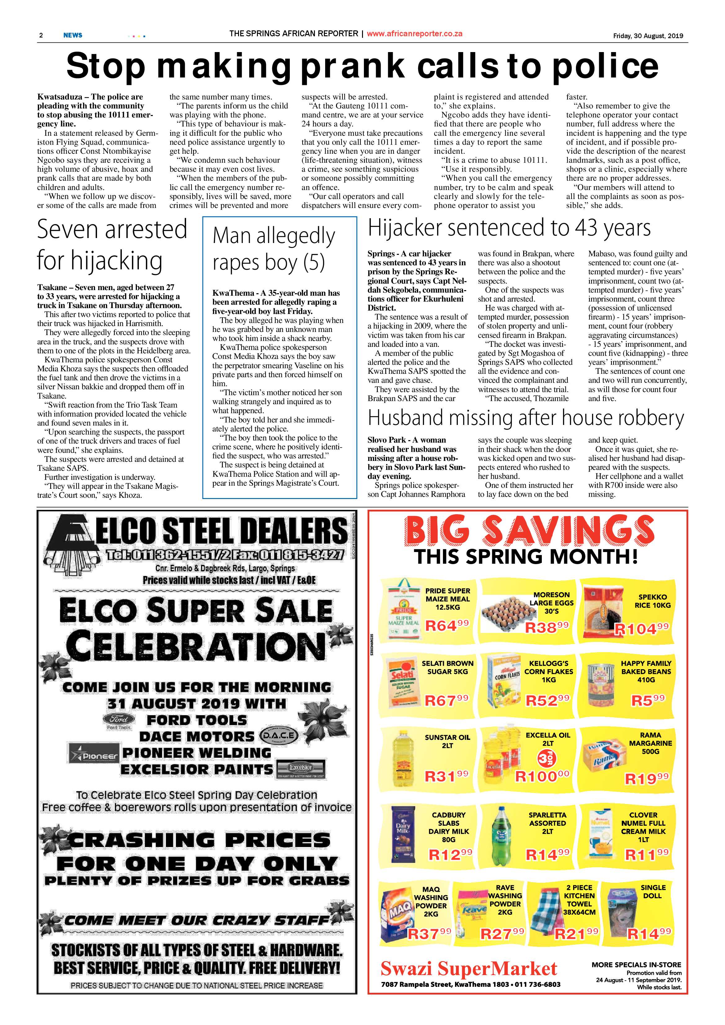 African Reporter 30 August 2019 page 2