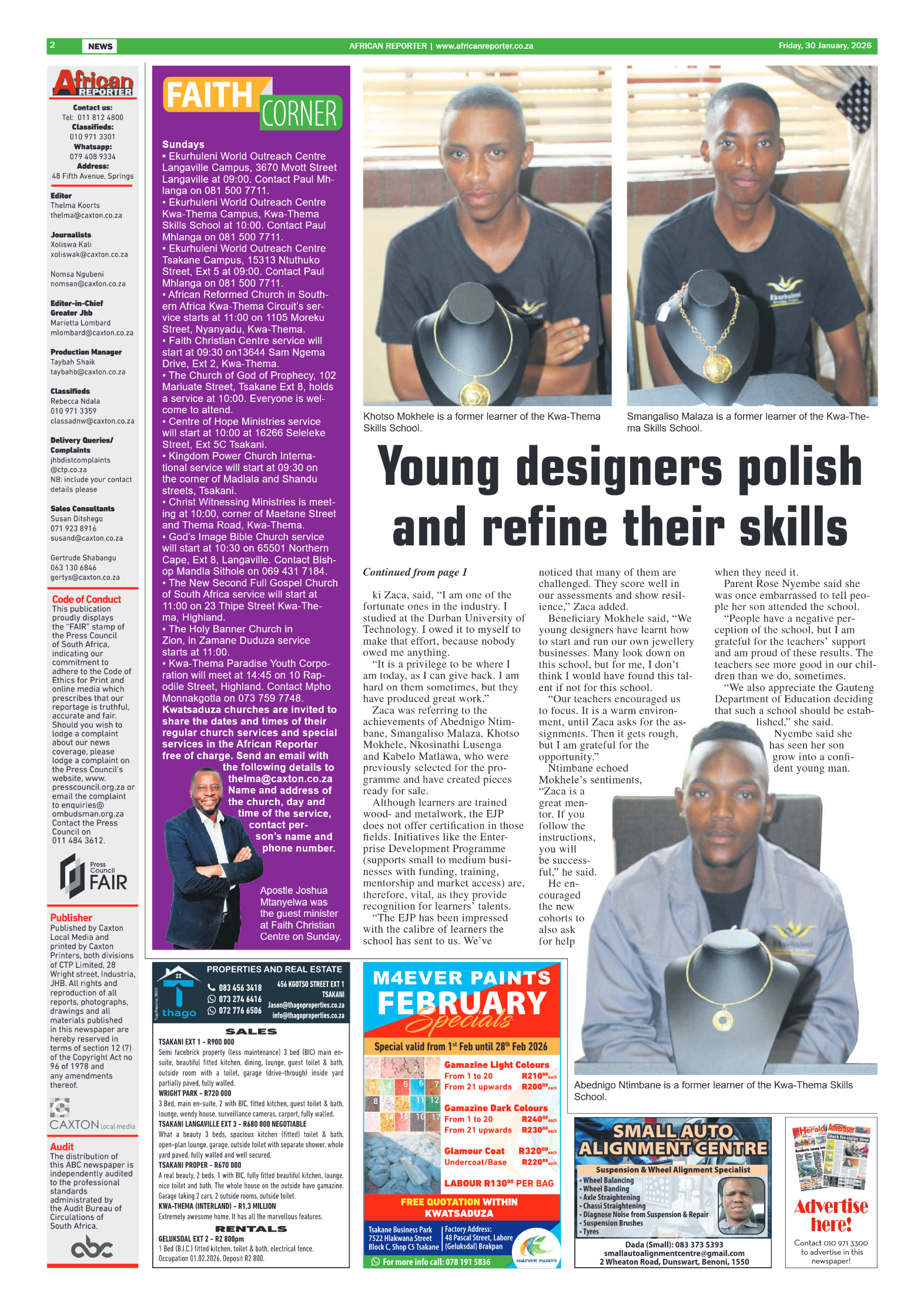 African Reporter 30 January 2026 page 2